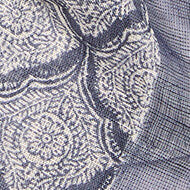 Foulard fantasia geometrica blu e grigio - Image 2