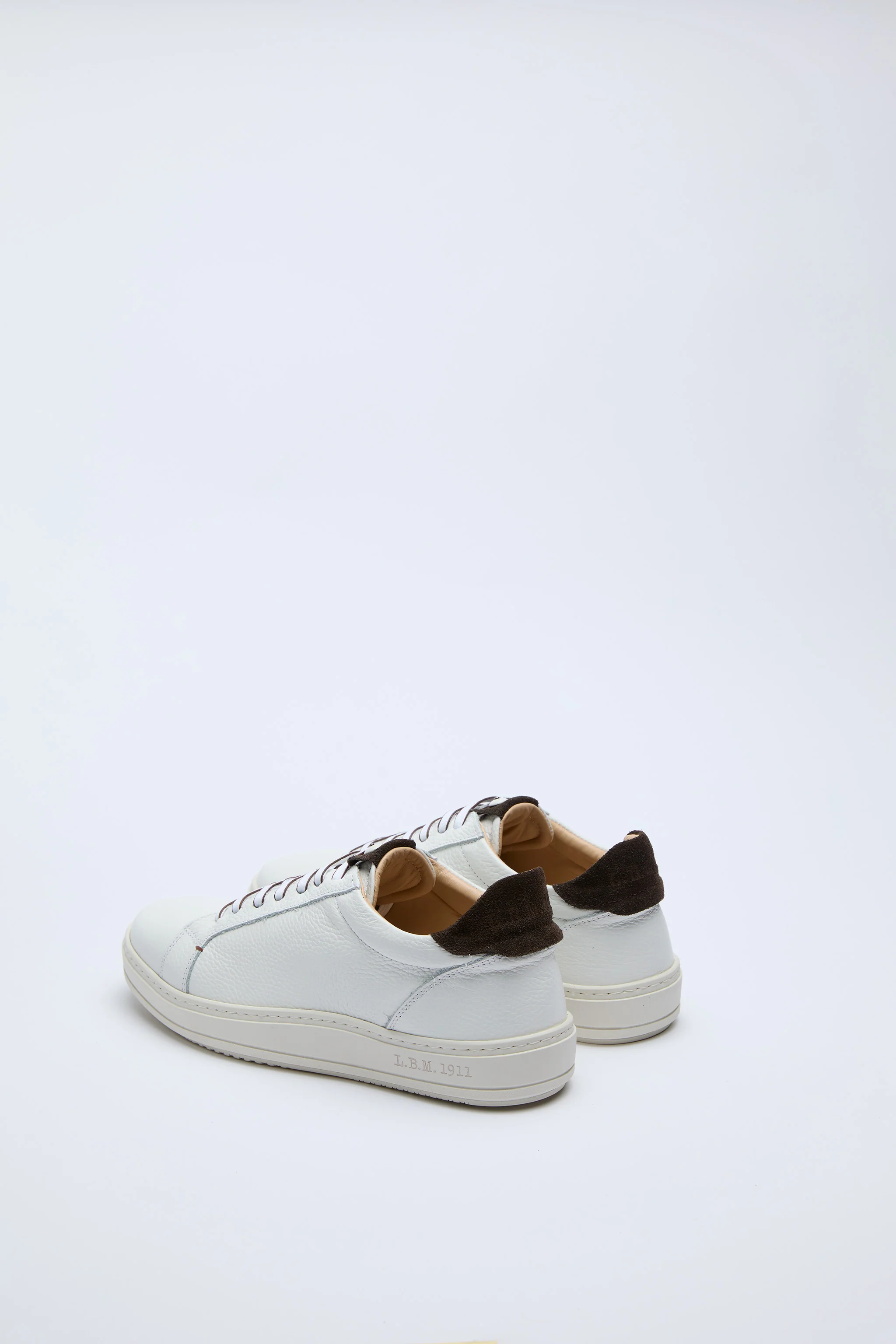 Sneaker retro-tennis bianco marrone - Image 4