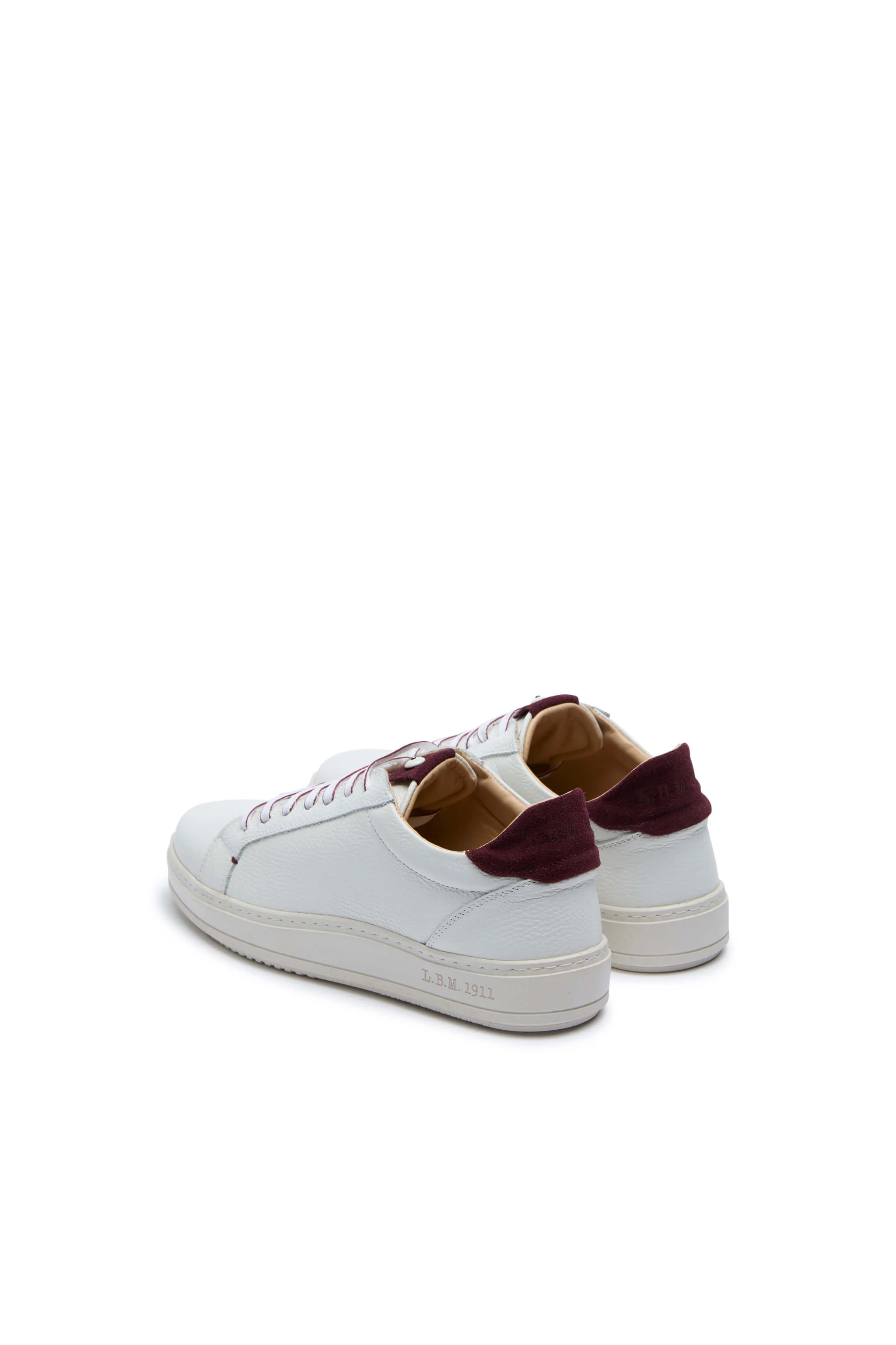 Sneaker retro-tennis bianco bordeaux - Image 4