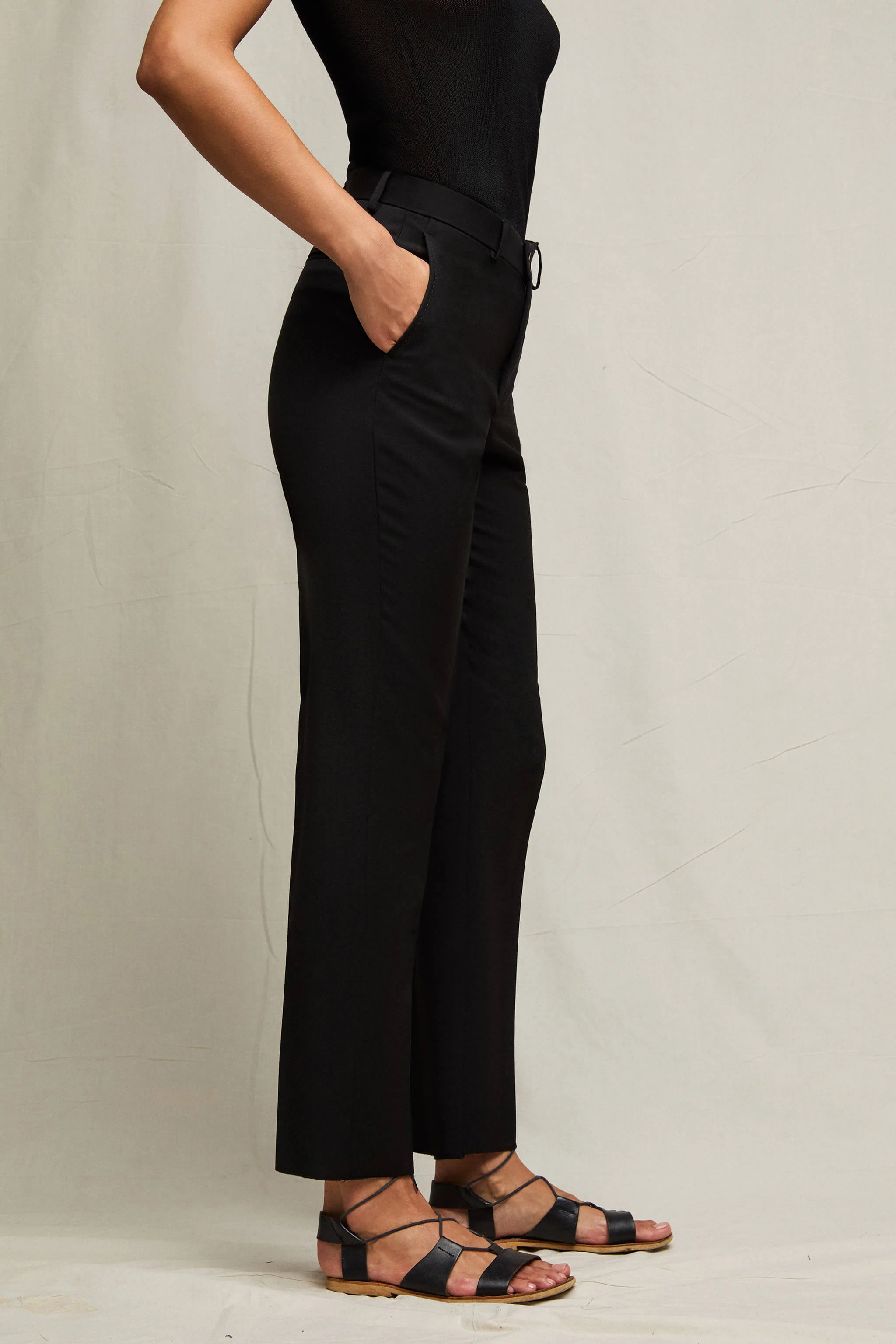 Pantalone Erika in lana vergine nero - Image 4