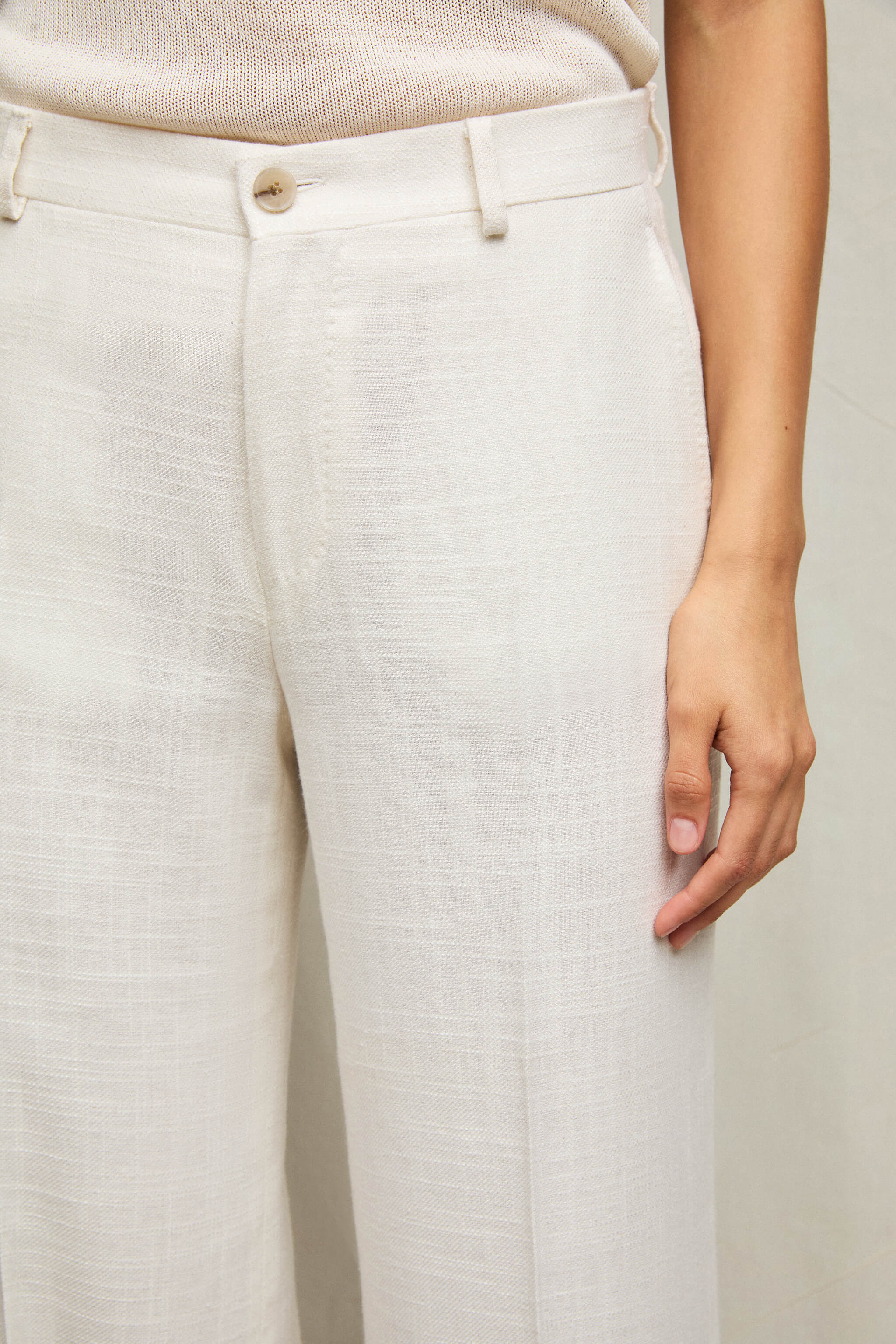 Pantalone Karen bianco lana - Image 4