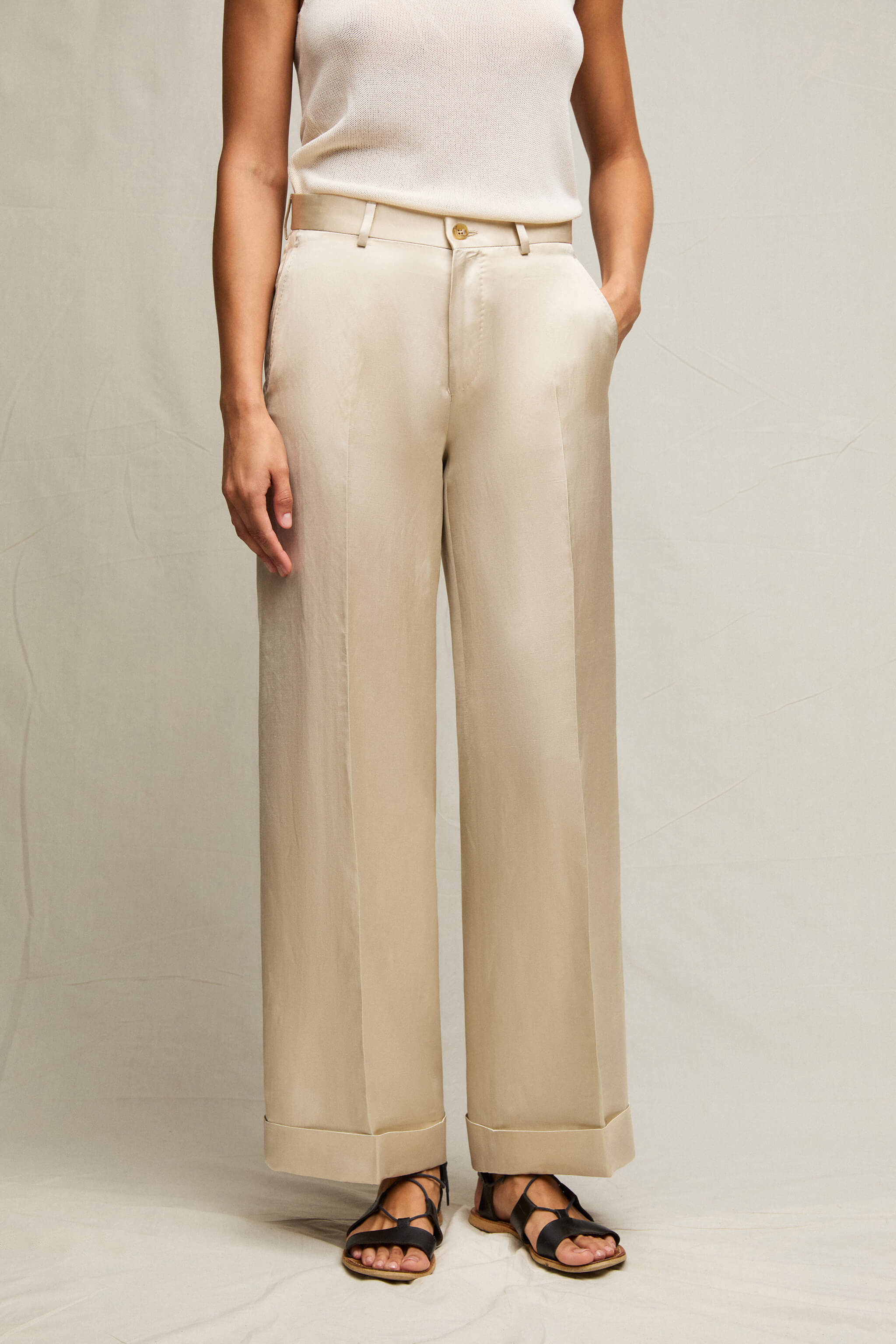 Pantalone Karen sabbia lucido