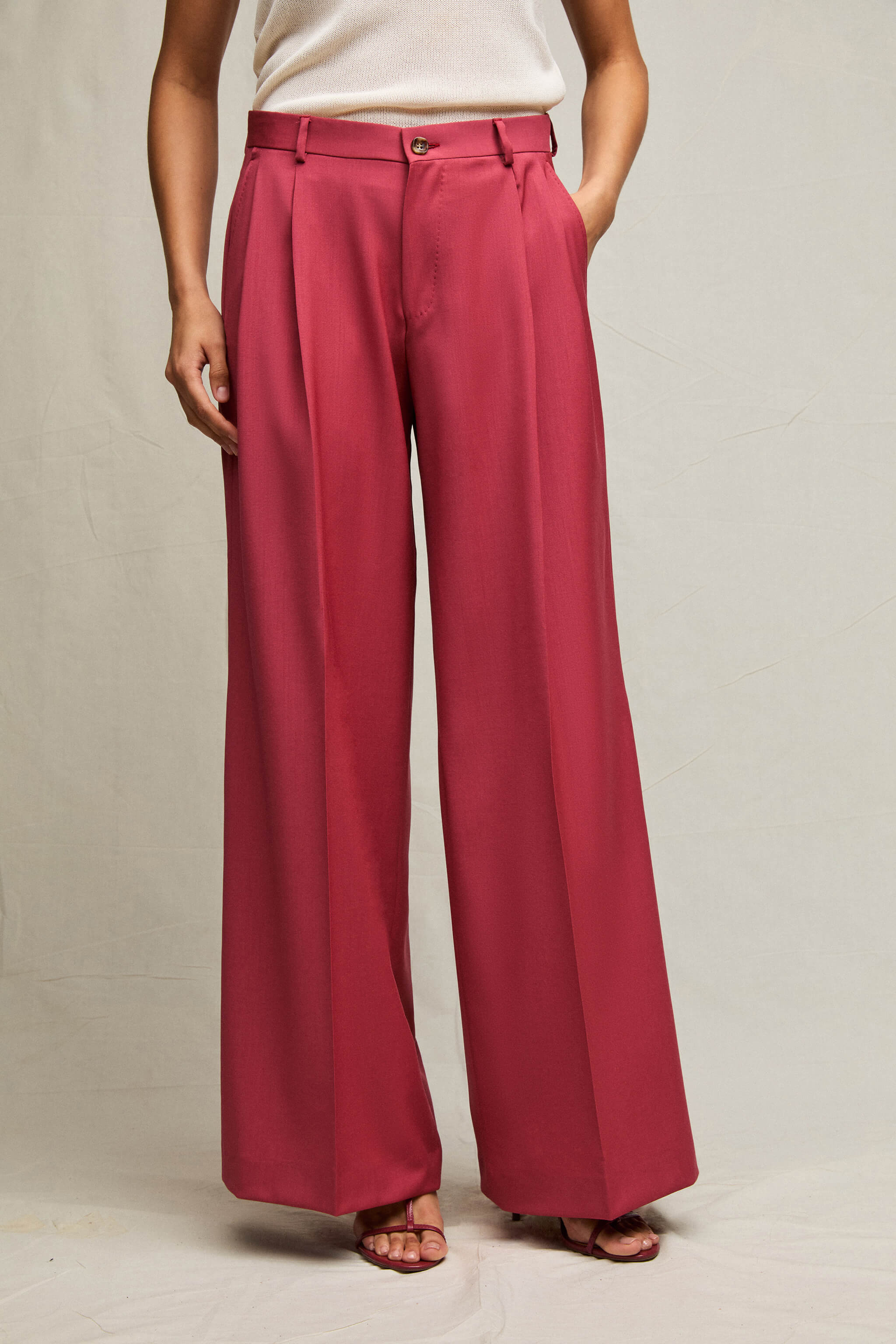 Pantalone Elisa ampio rosso ciliegia