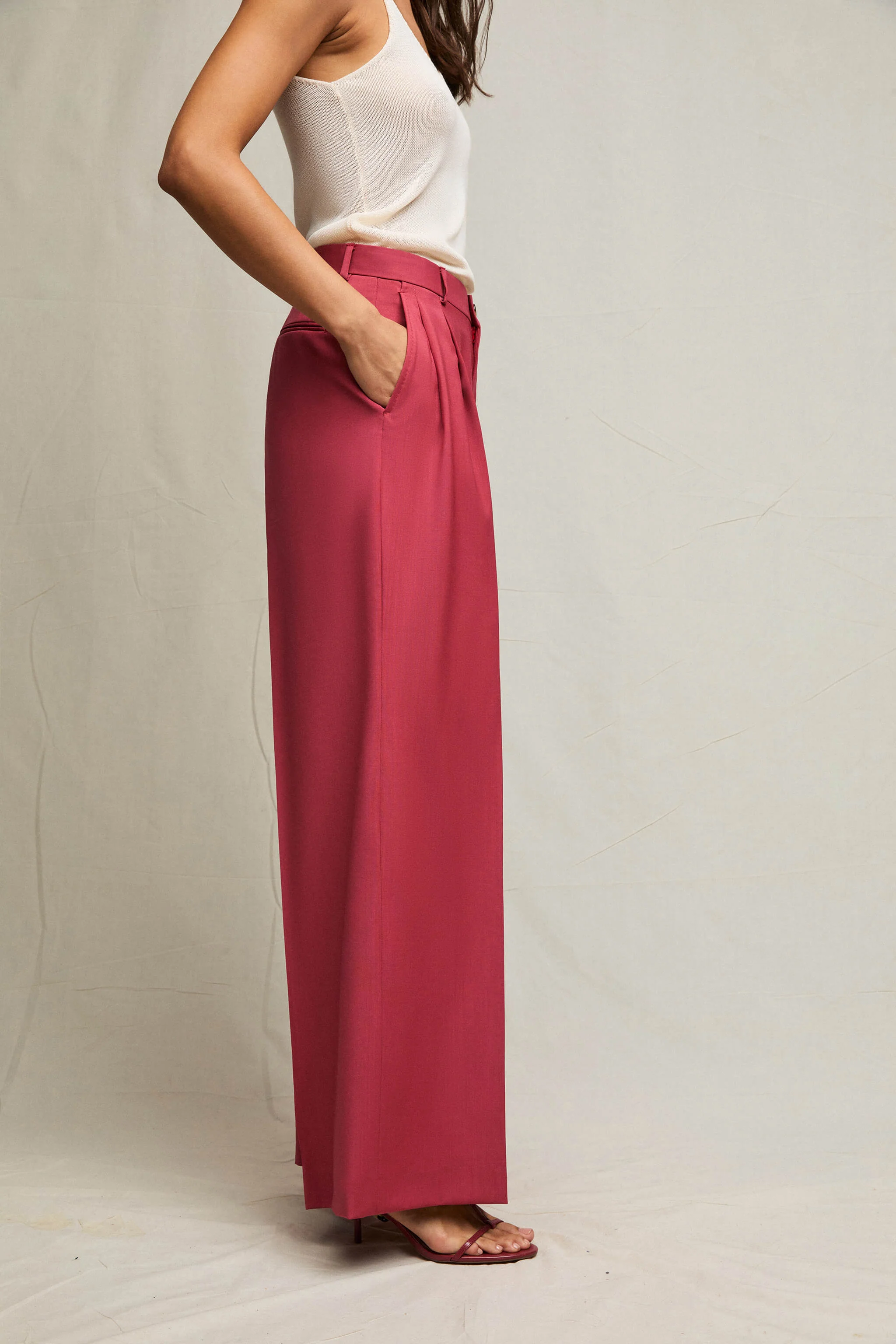 Pantalone Elisa ampio rosso ciliegia - Image 3