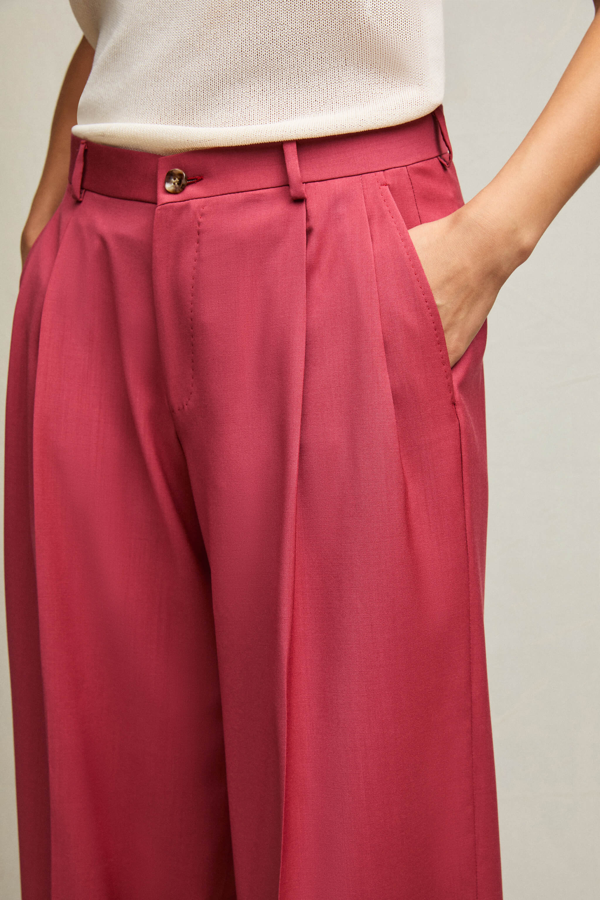 Pantalone Elisa ampio rosso ciliegia - Image 4