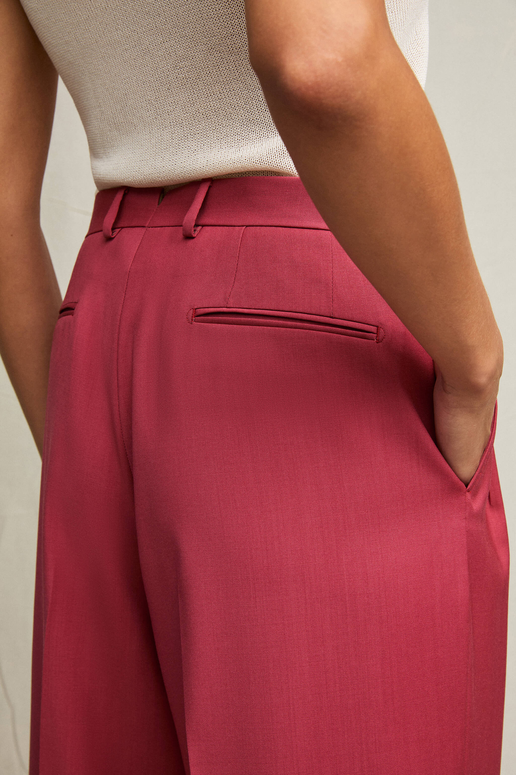 Pantalone Elisa ampio rosso ciliegia - Image 5