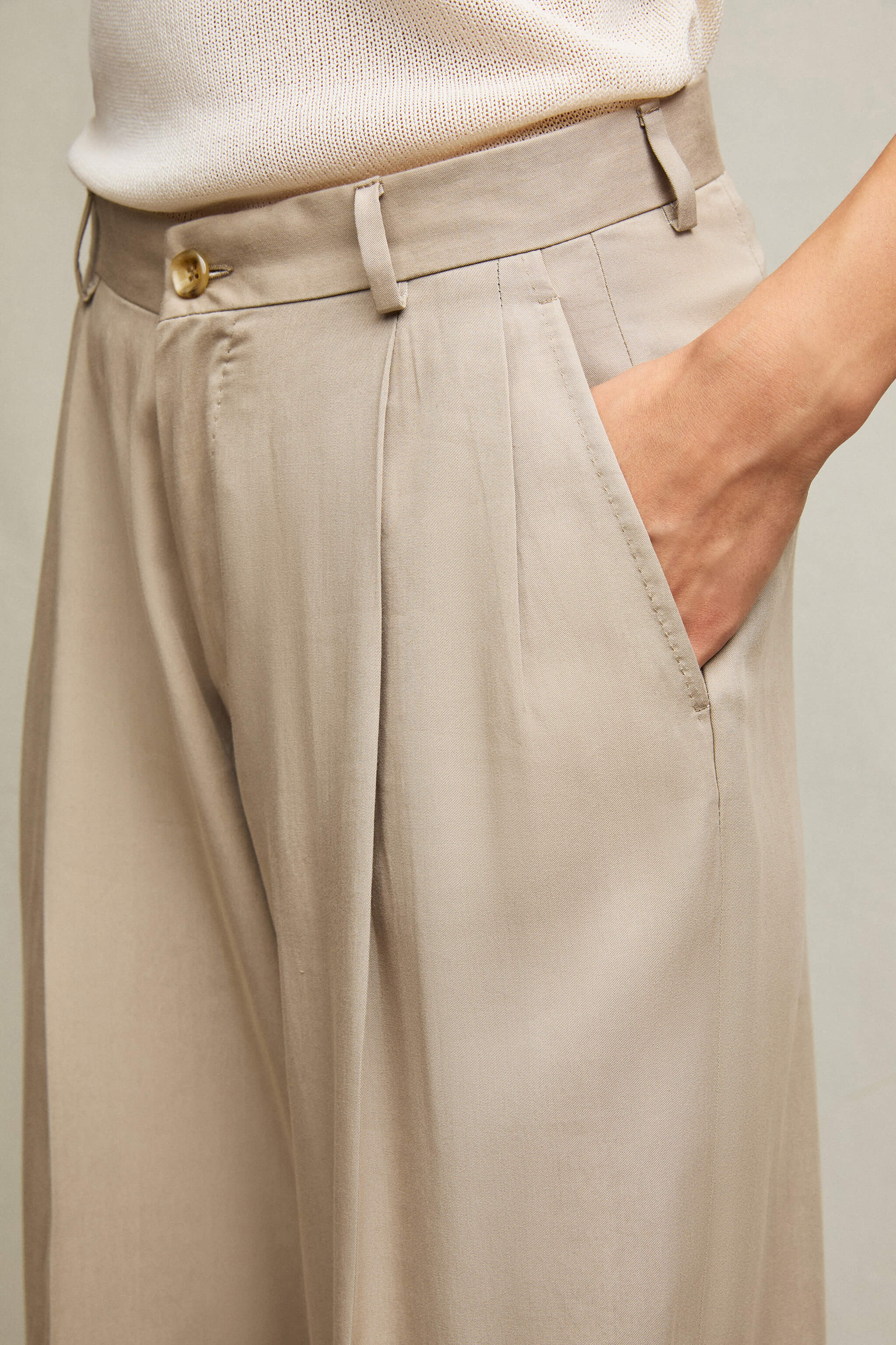 Pantalone palazzo Elisa sabbia - Image 4