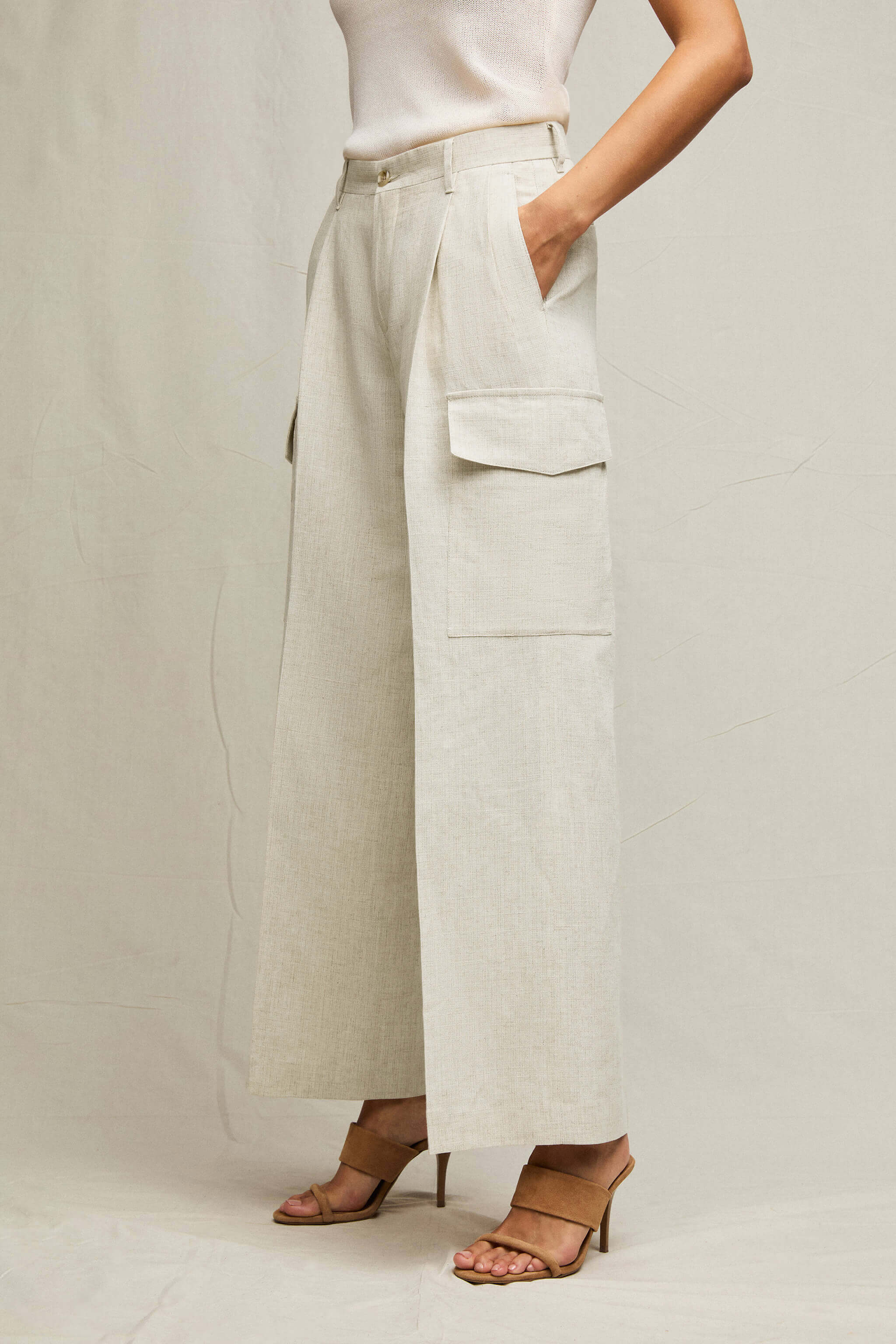 Pantalone Ludovica cargo bianco