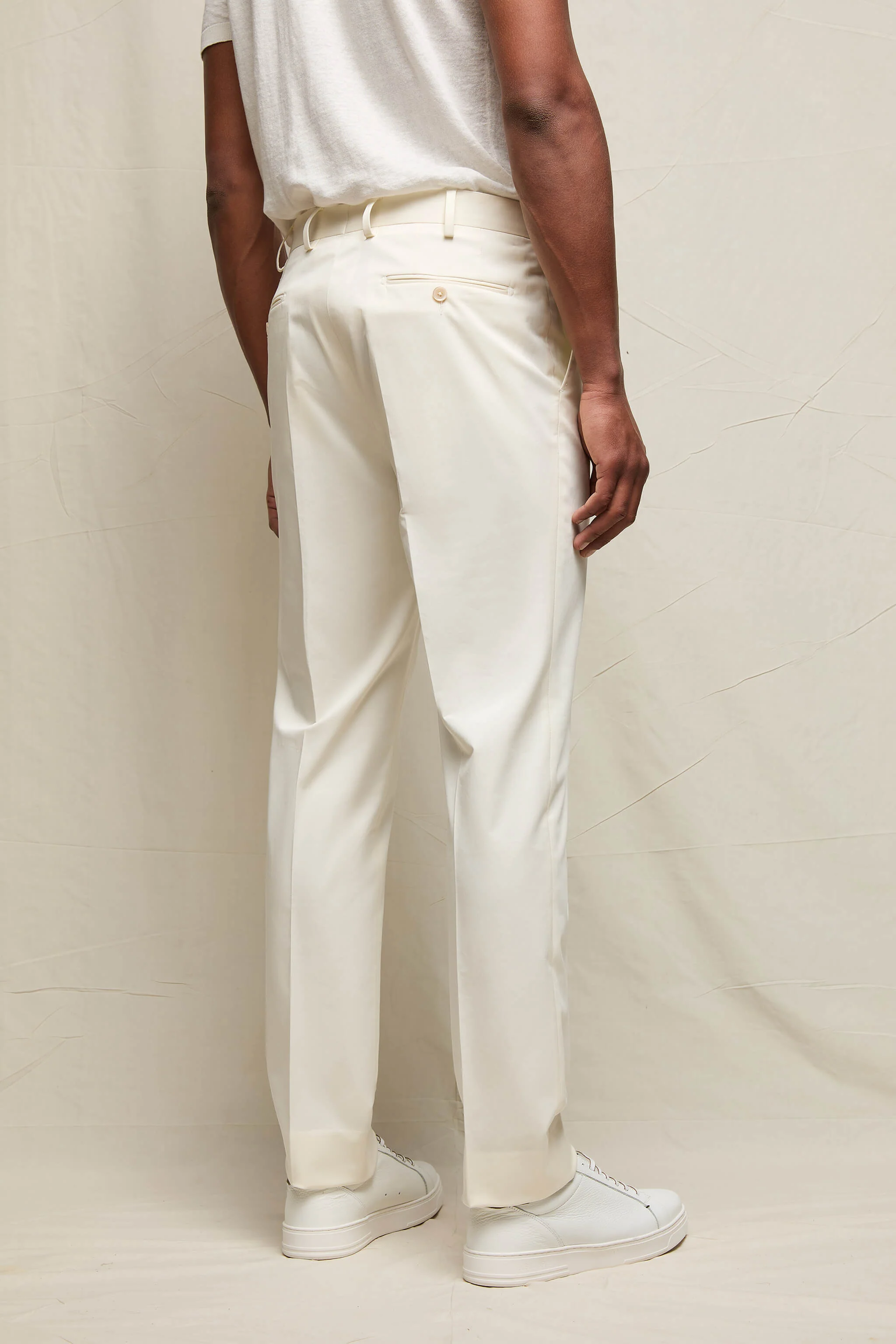 Pantalone MICHAEL in cotone avorio - Image 2