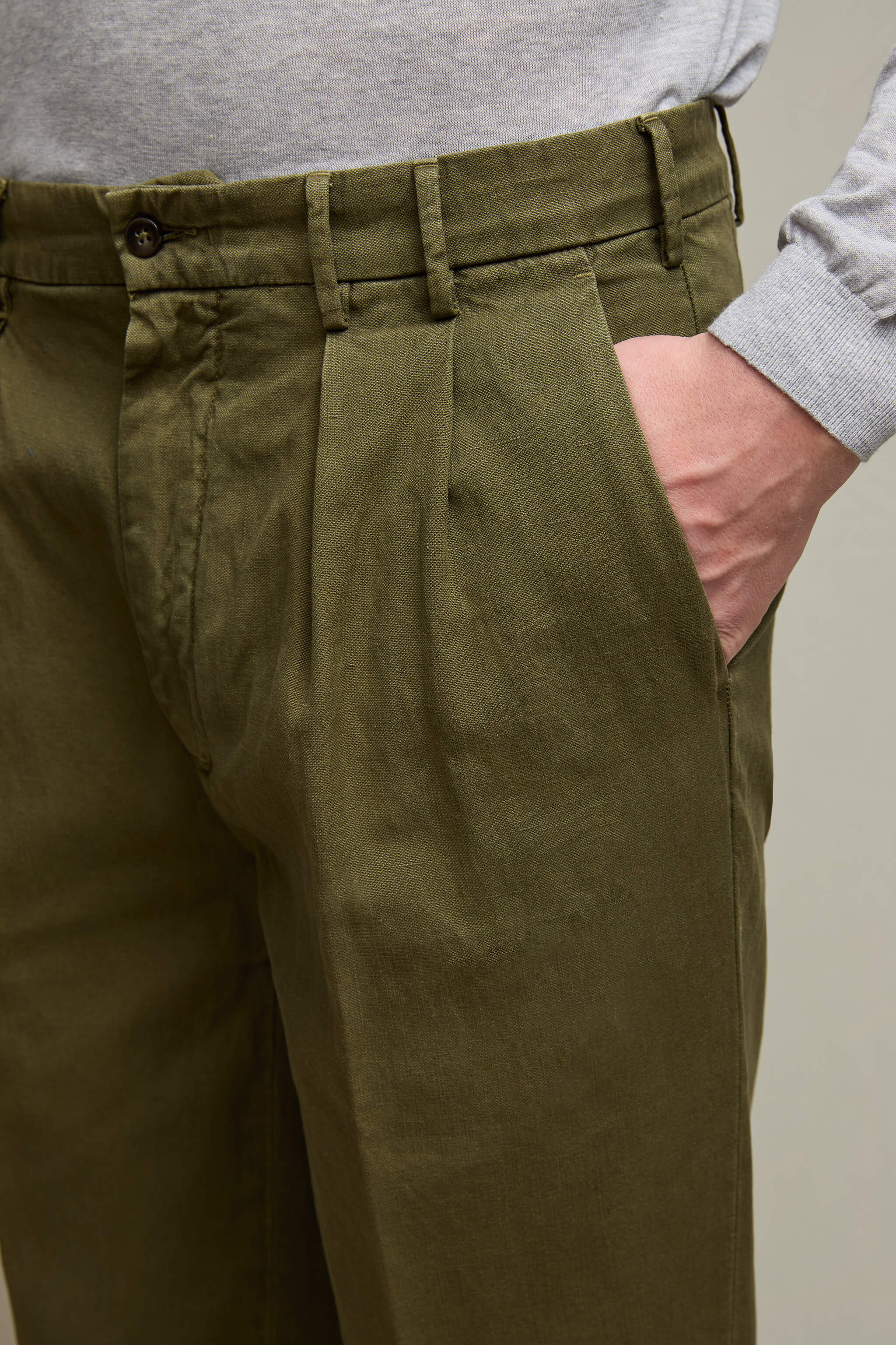 Pantalone CHARLIE tinto capo verde safari - Image 6