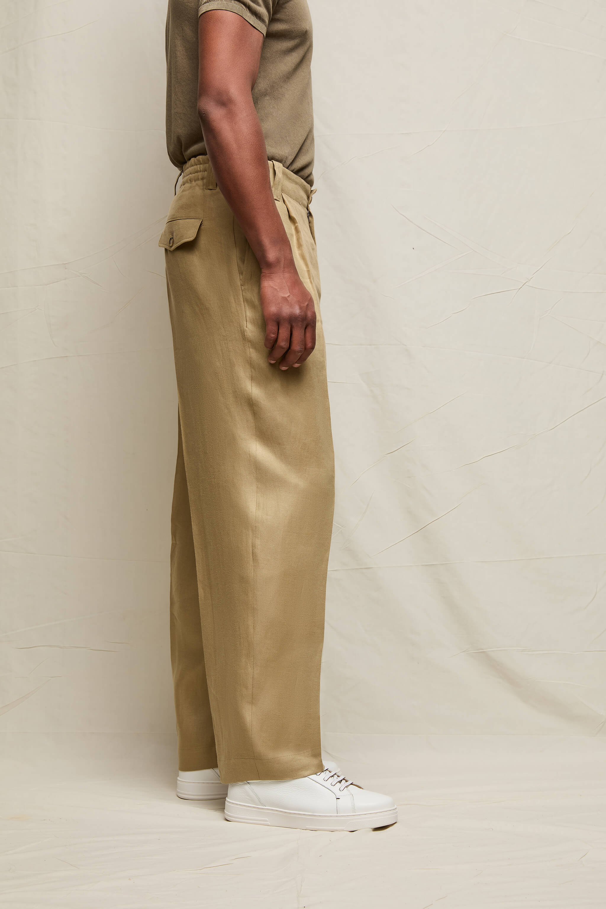 Pantalone MARK in 100% lino beige sabbia - Image 2