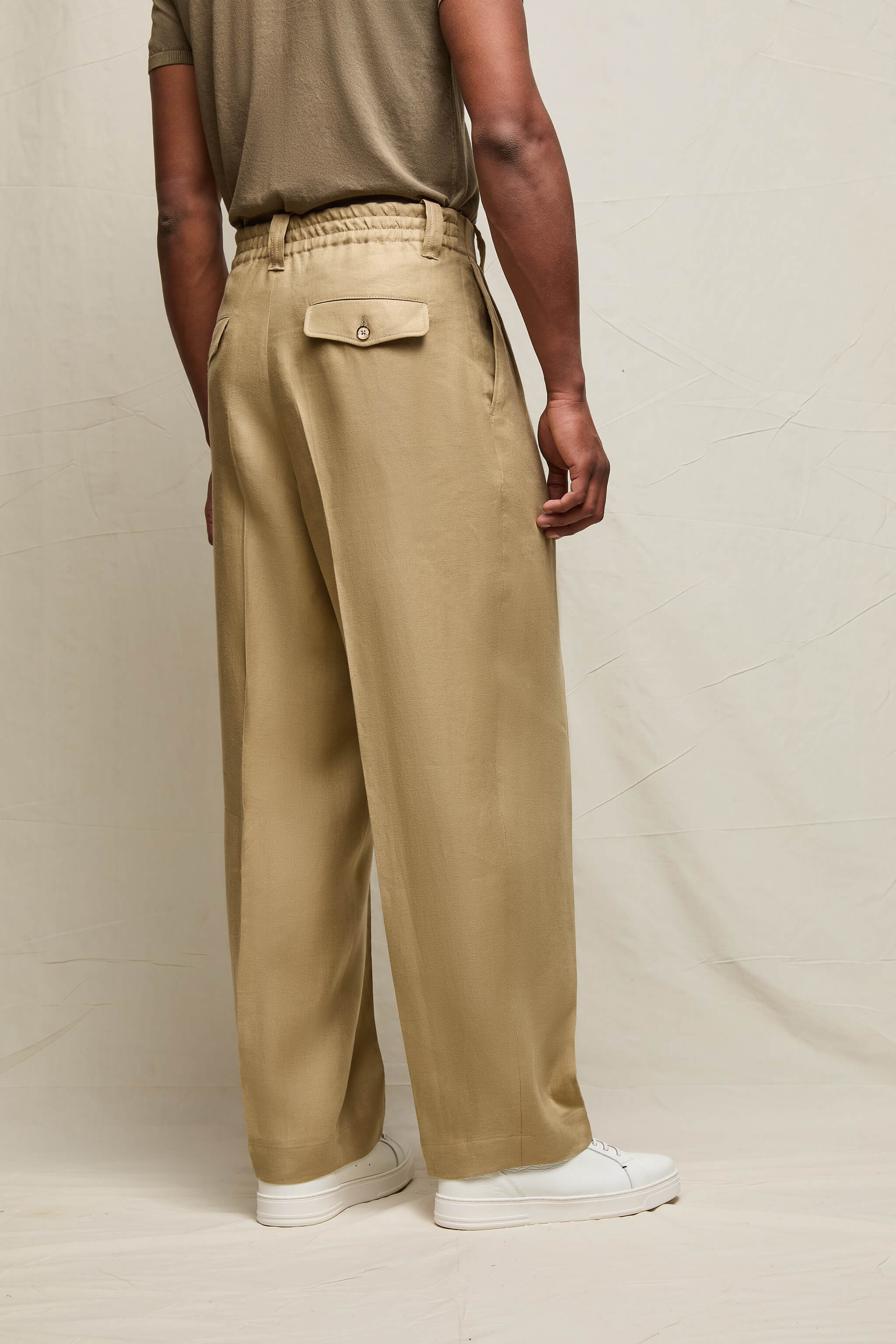 Pantalone MARK in 100% lino beige sabbia - Image 3