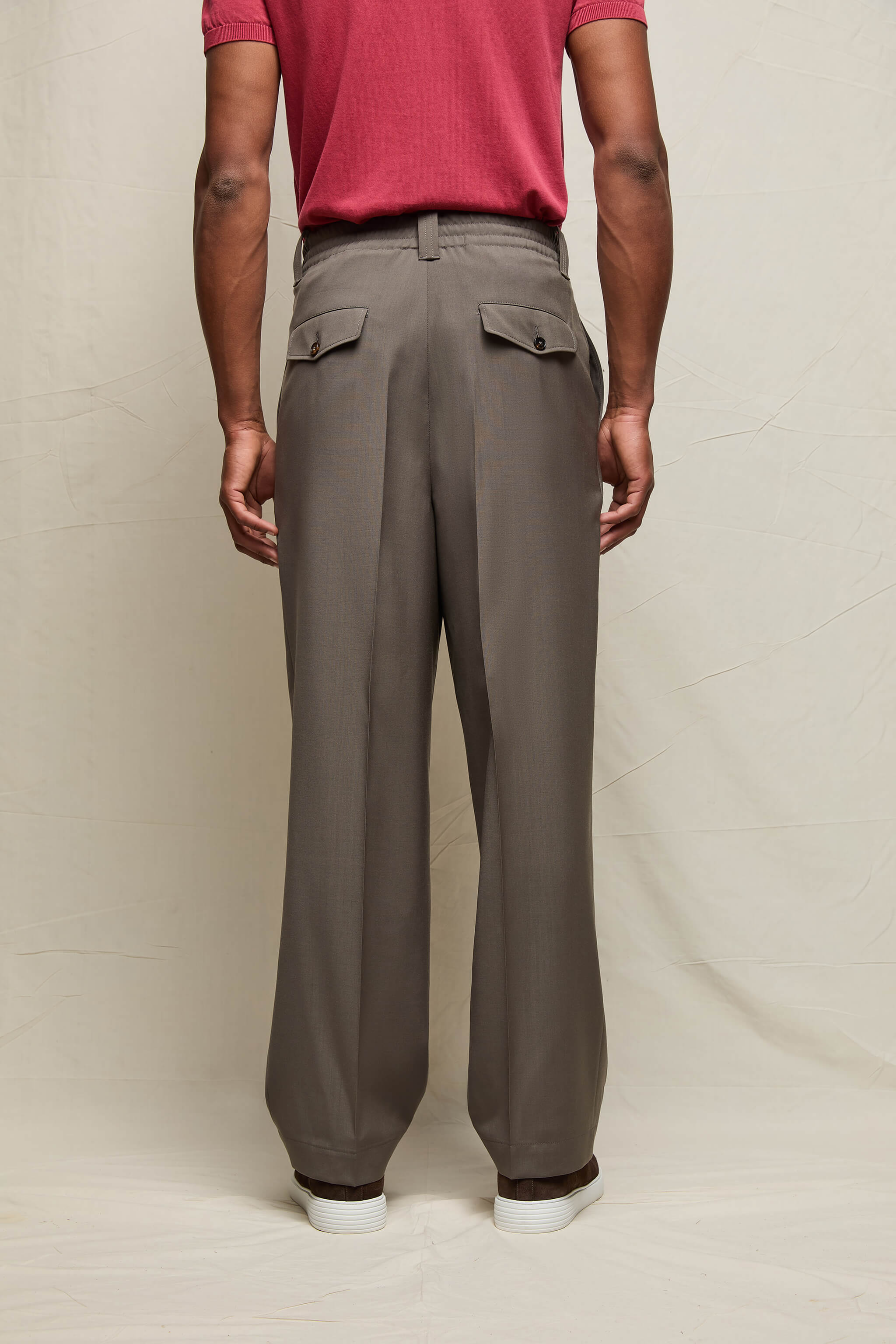 Pantalone MARK in lana marrone taupe - Image 2