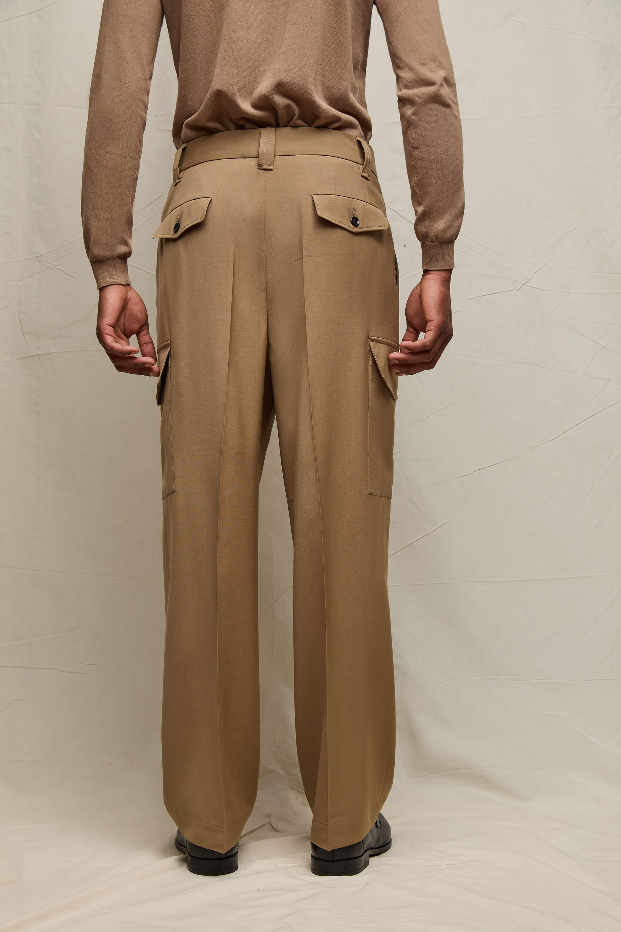 Pantalone MATTHEW in lana beige tabacco - Image 2