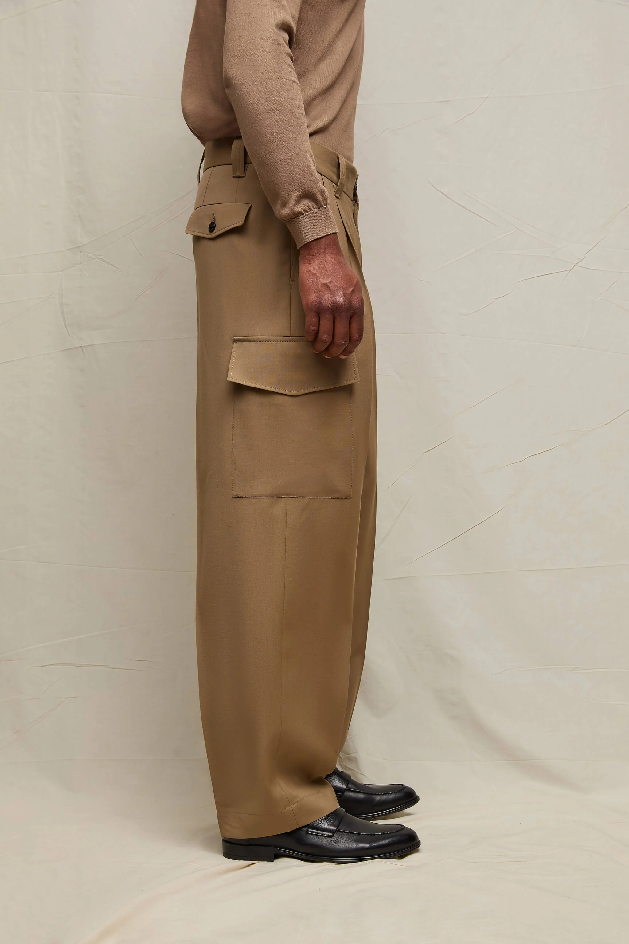 Pantalone MATTHEW in lana beige tabacco - Image 3
