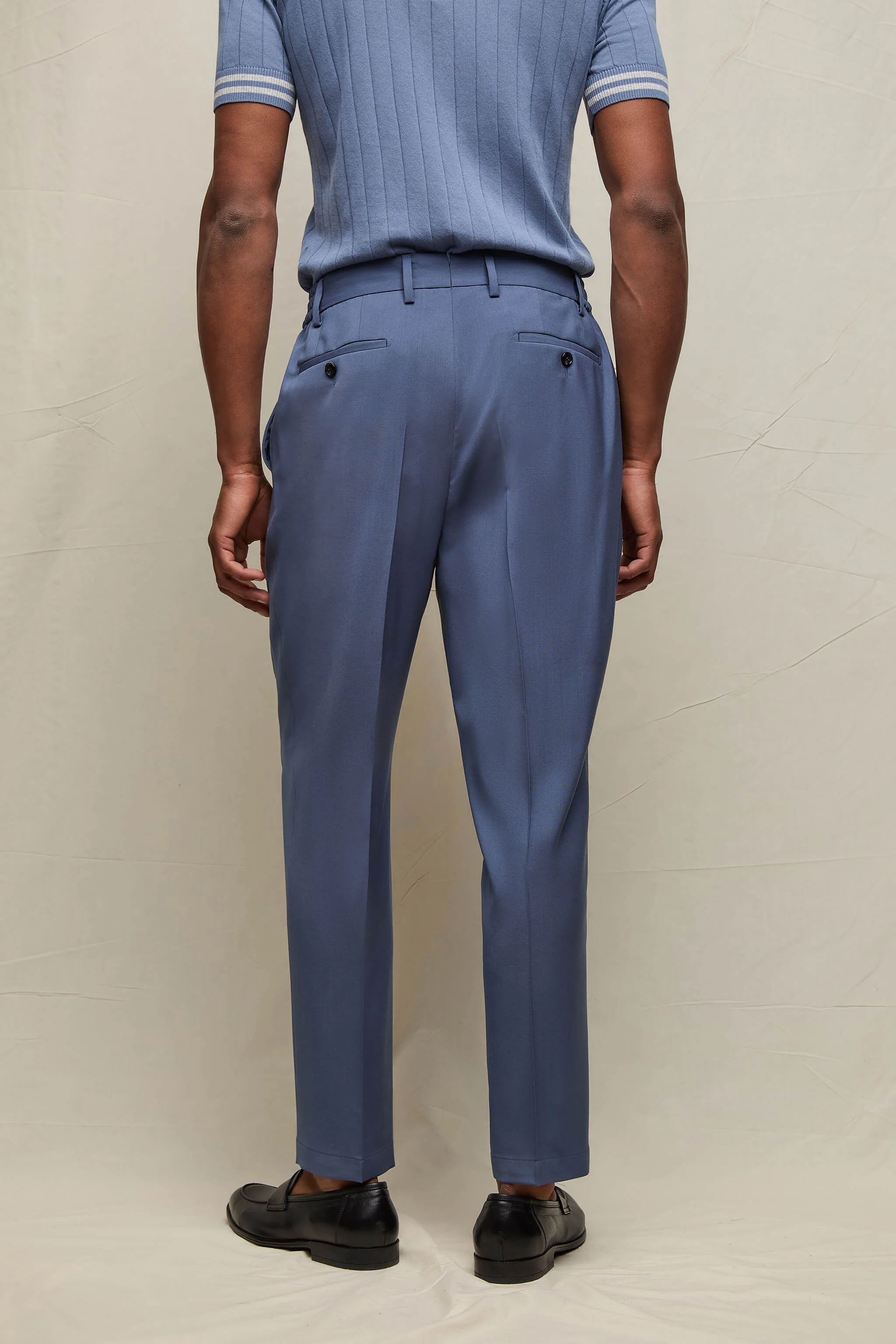 Pantalone WILSON in lana blu fumo - Image 2