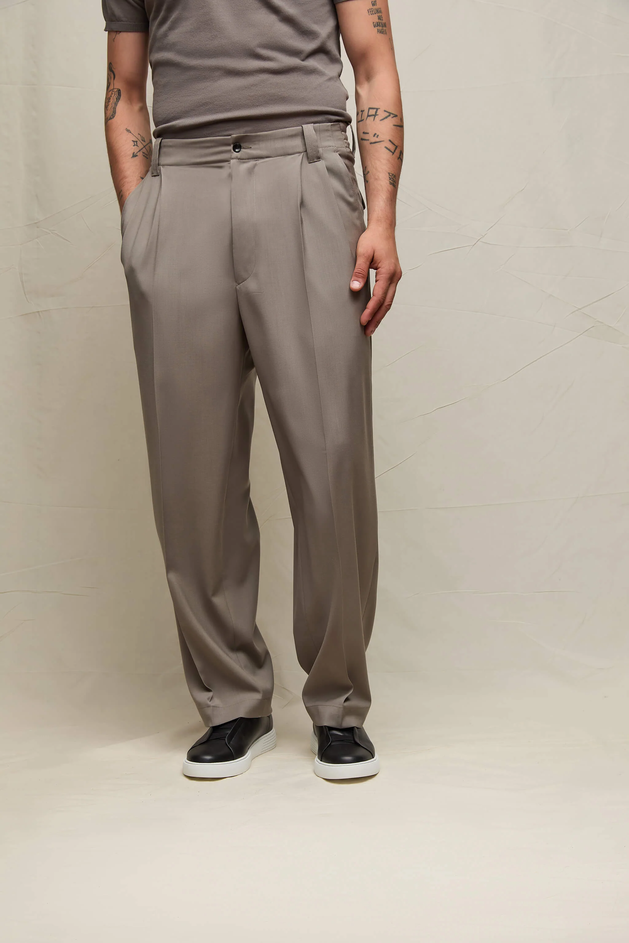 Pantalone MARK in lana tortora