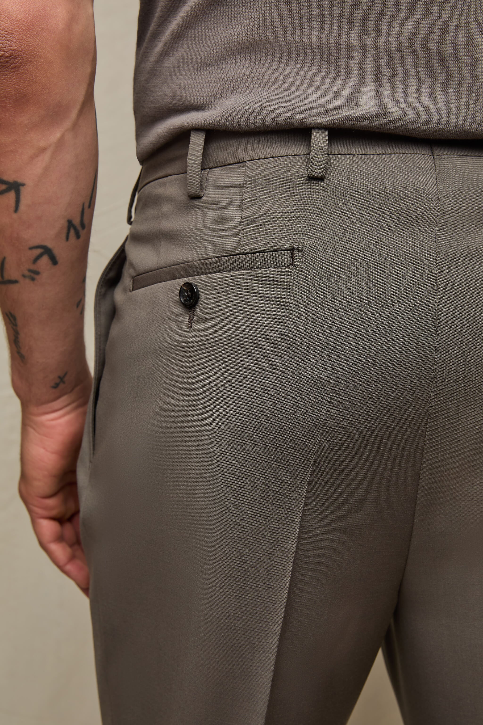 Pantalone LUKE in lana fango - Image 5