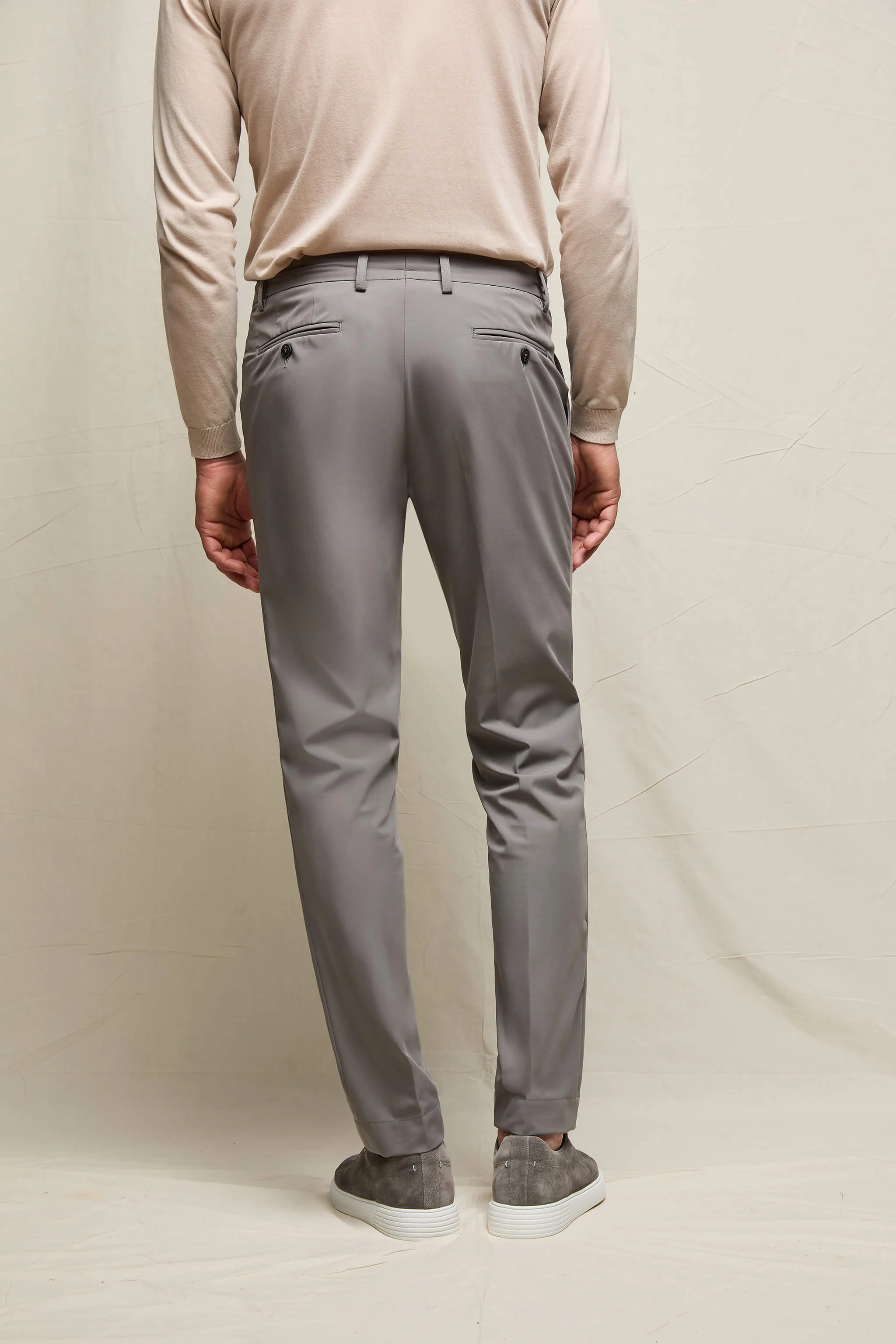 Pantalone ED tessuto tecnico grigio perla - Image 2