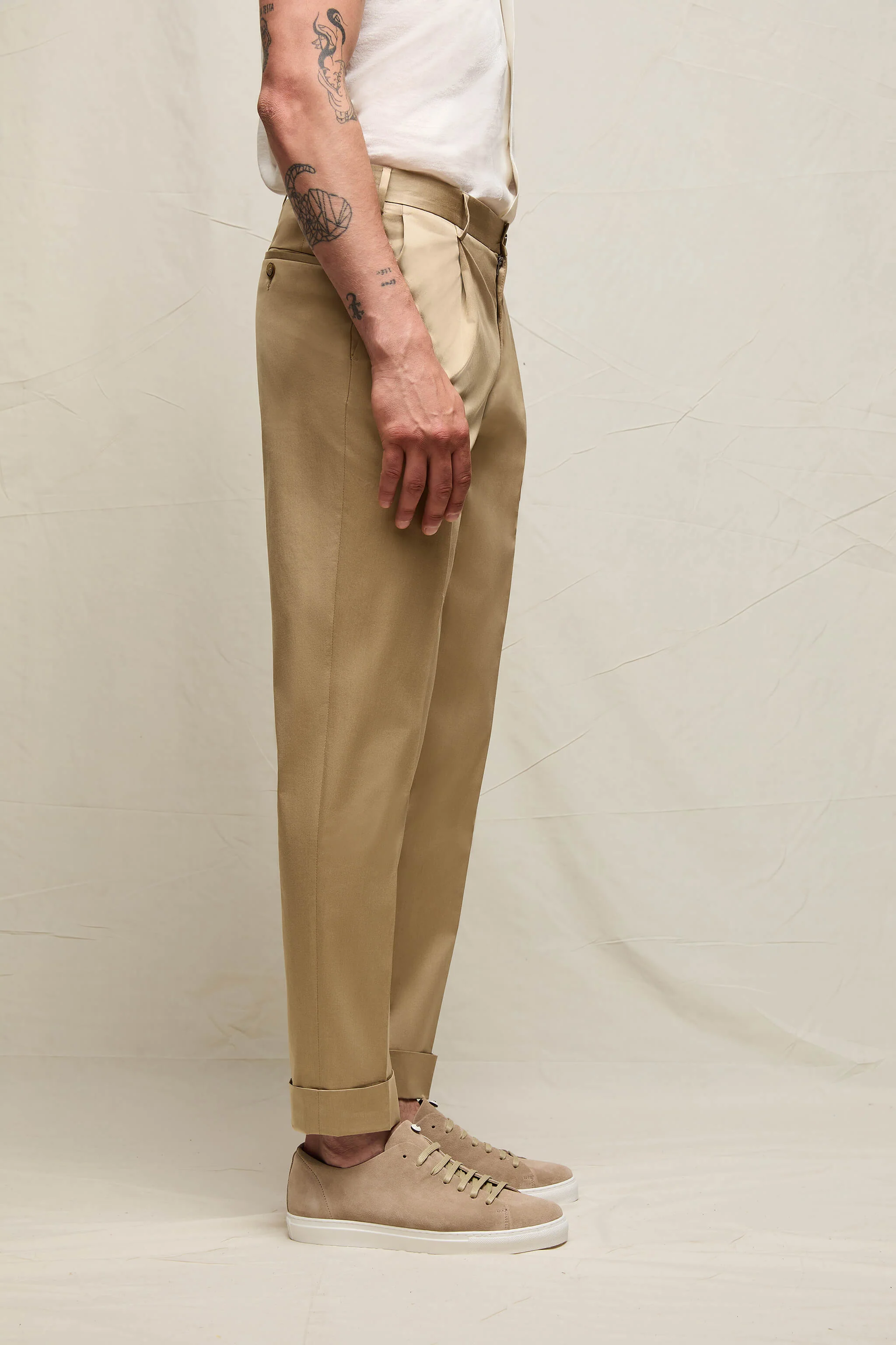 Pantalone MILES in 100% cotone cammello - Image 3