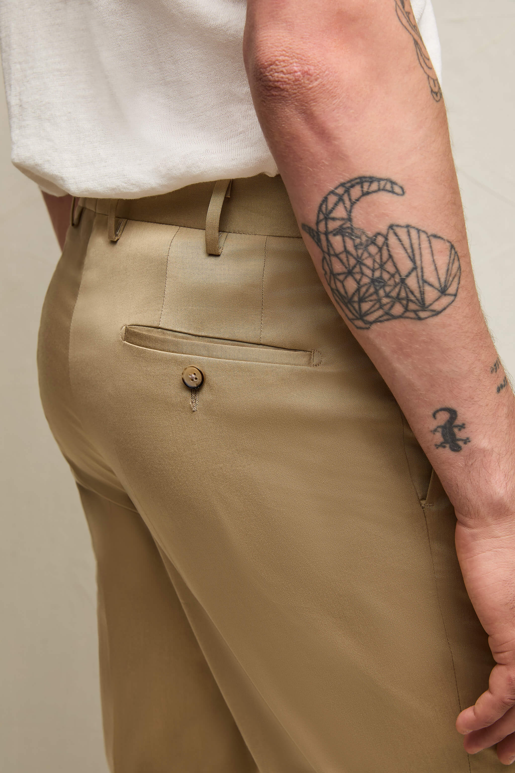 Pantalone MILES in 100% cotone cammello - Image 5