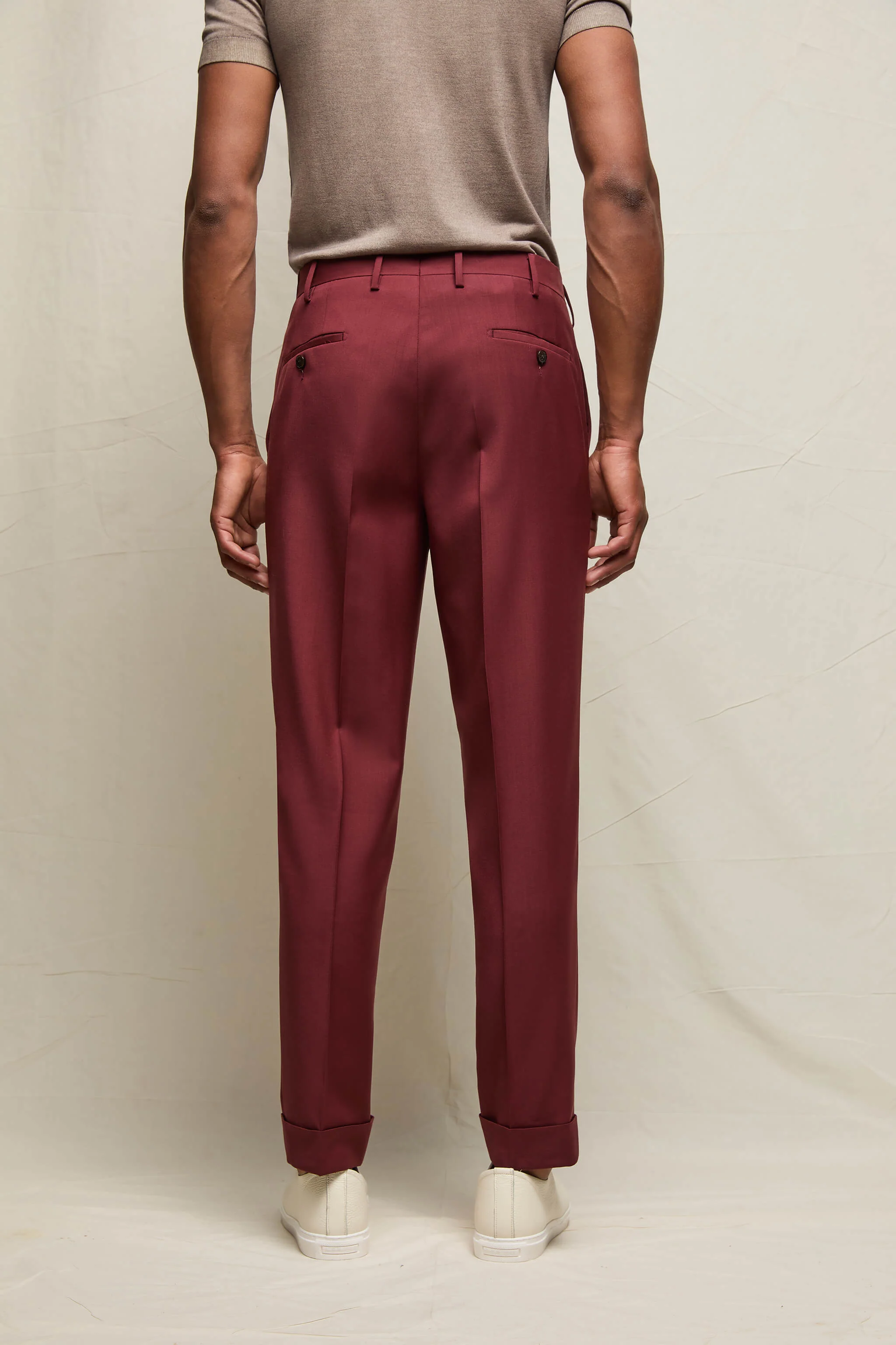 Pantalone MILES in lana vergine bordeaux - Image 2
