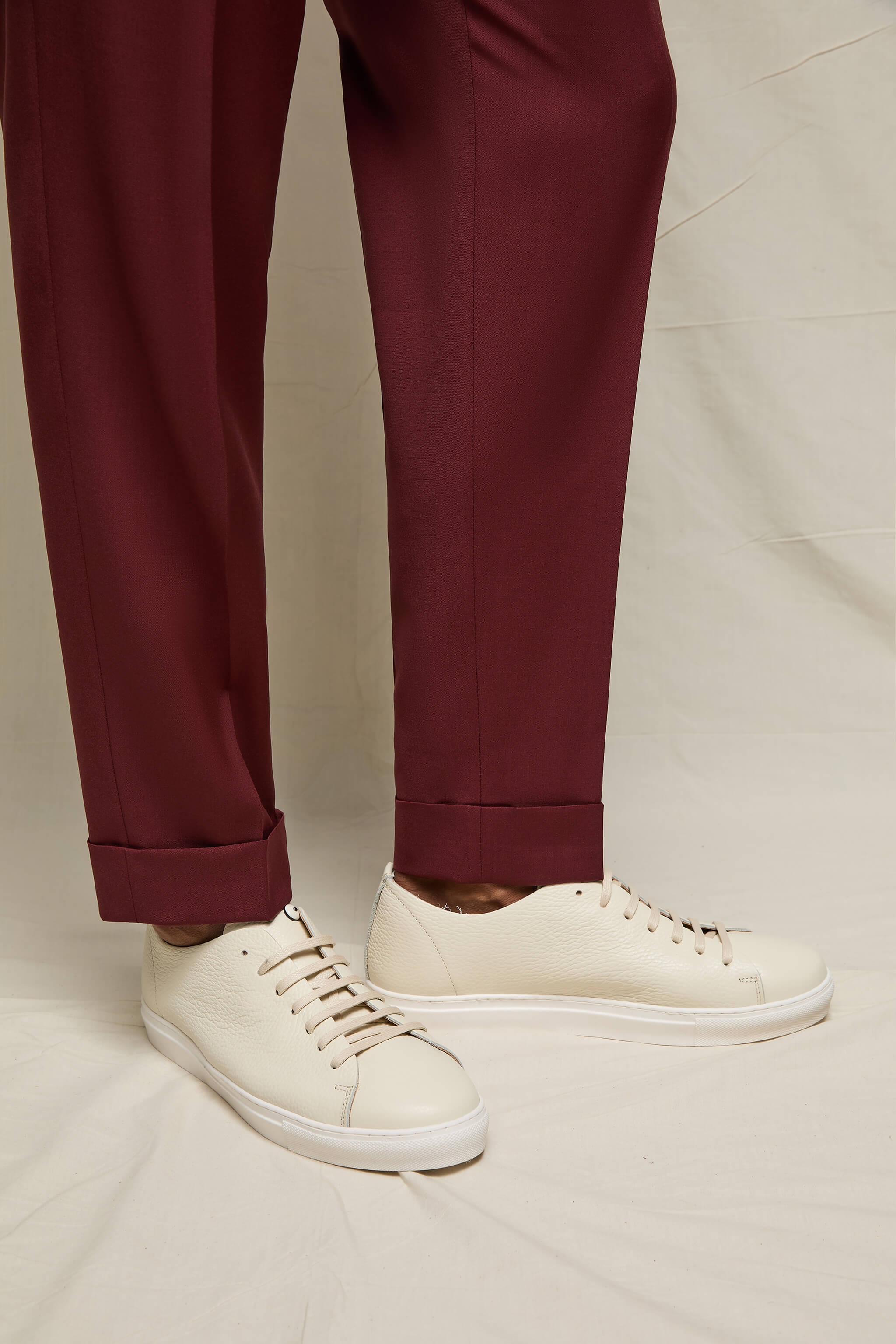 Pantalone MILES in lana vergine bordeaux - Image 4