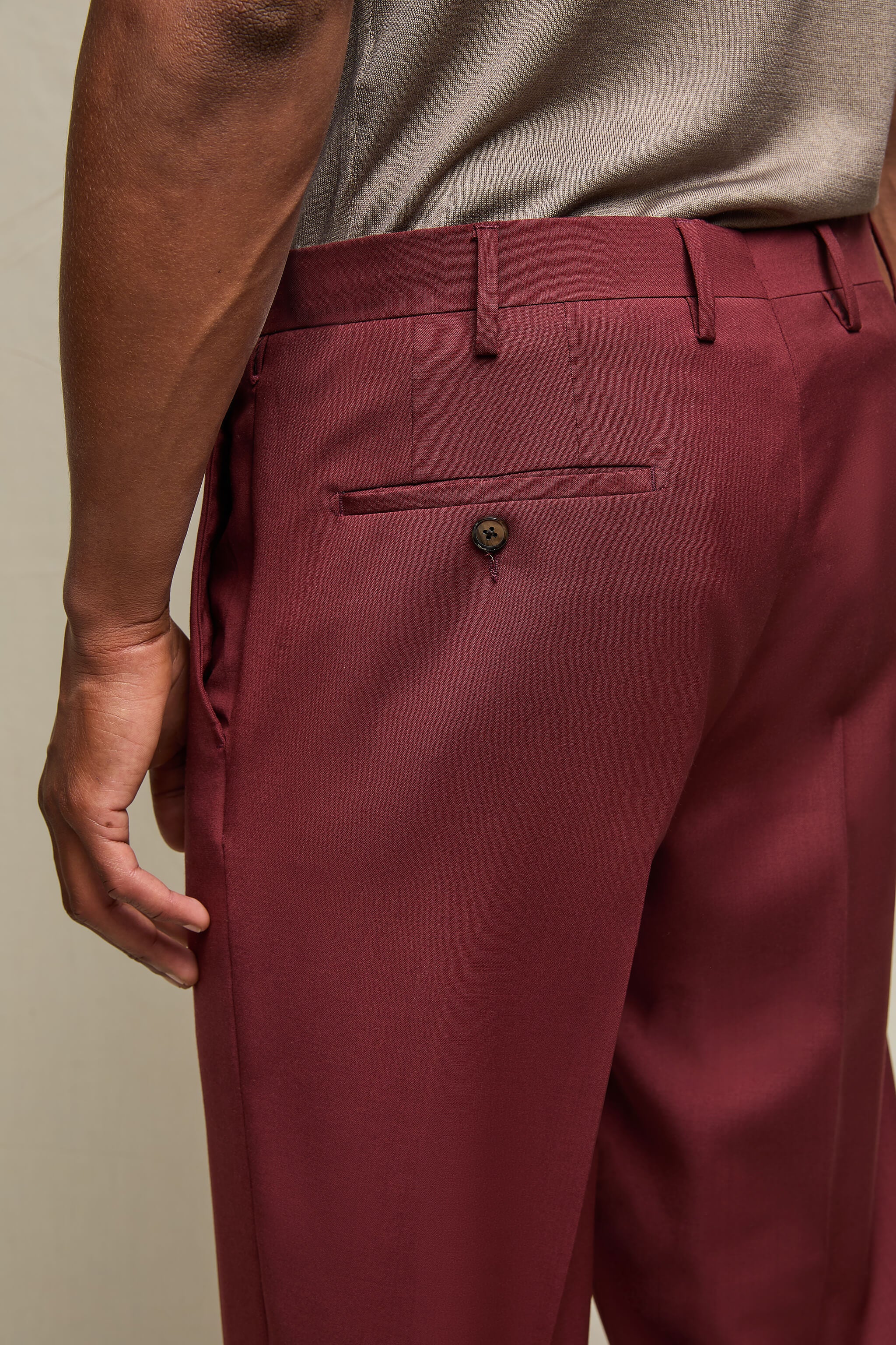 Pantalone MILES in lana vergine bordeaux - Image 6