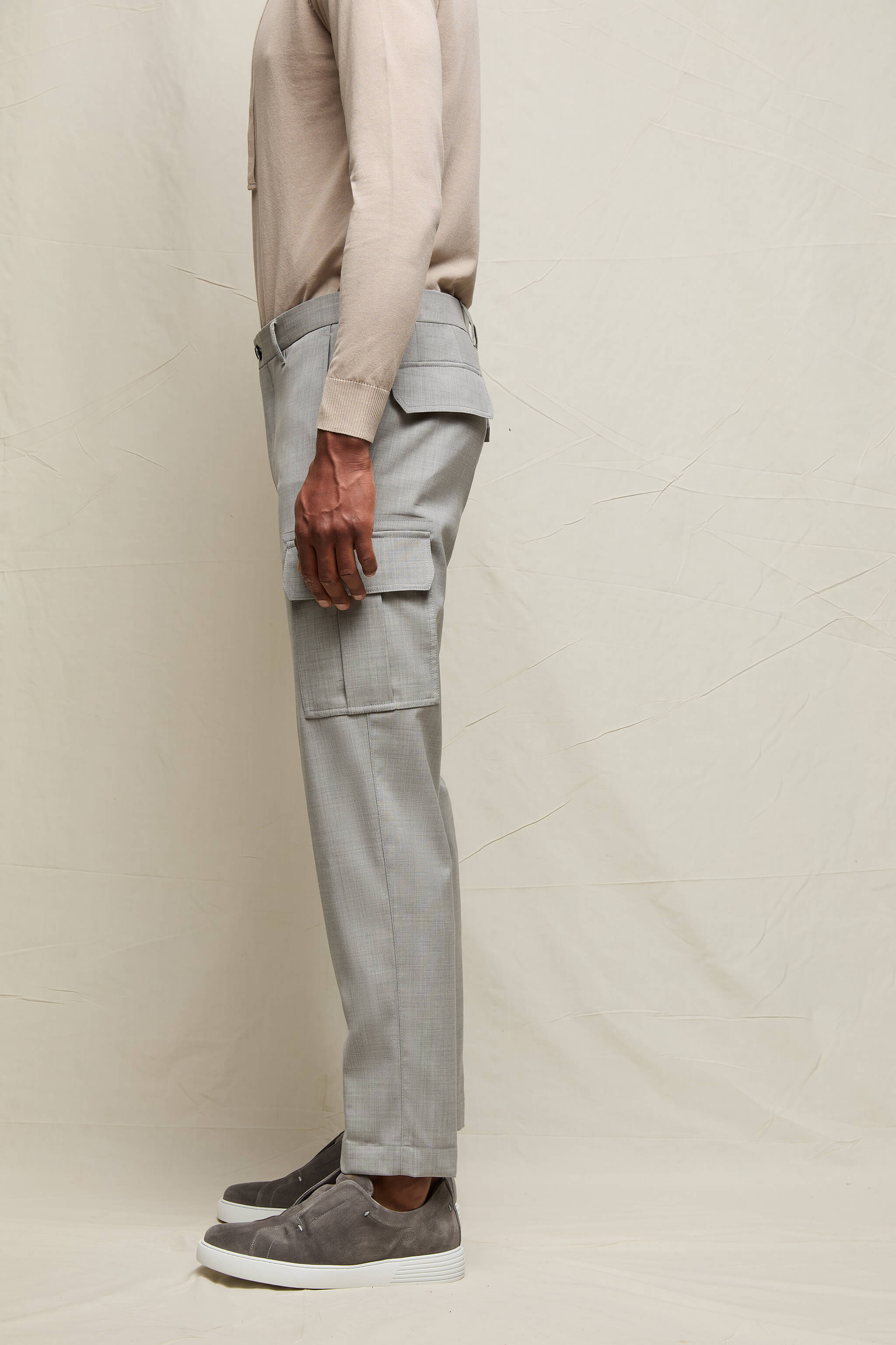 Pantalone DIZZY in lana grigio minerale - Image 3