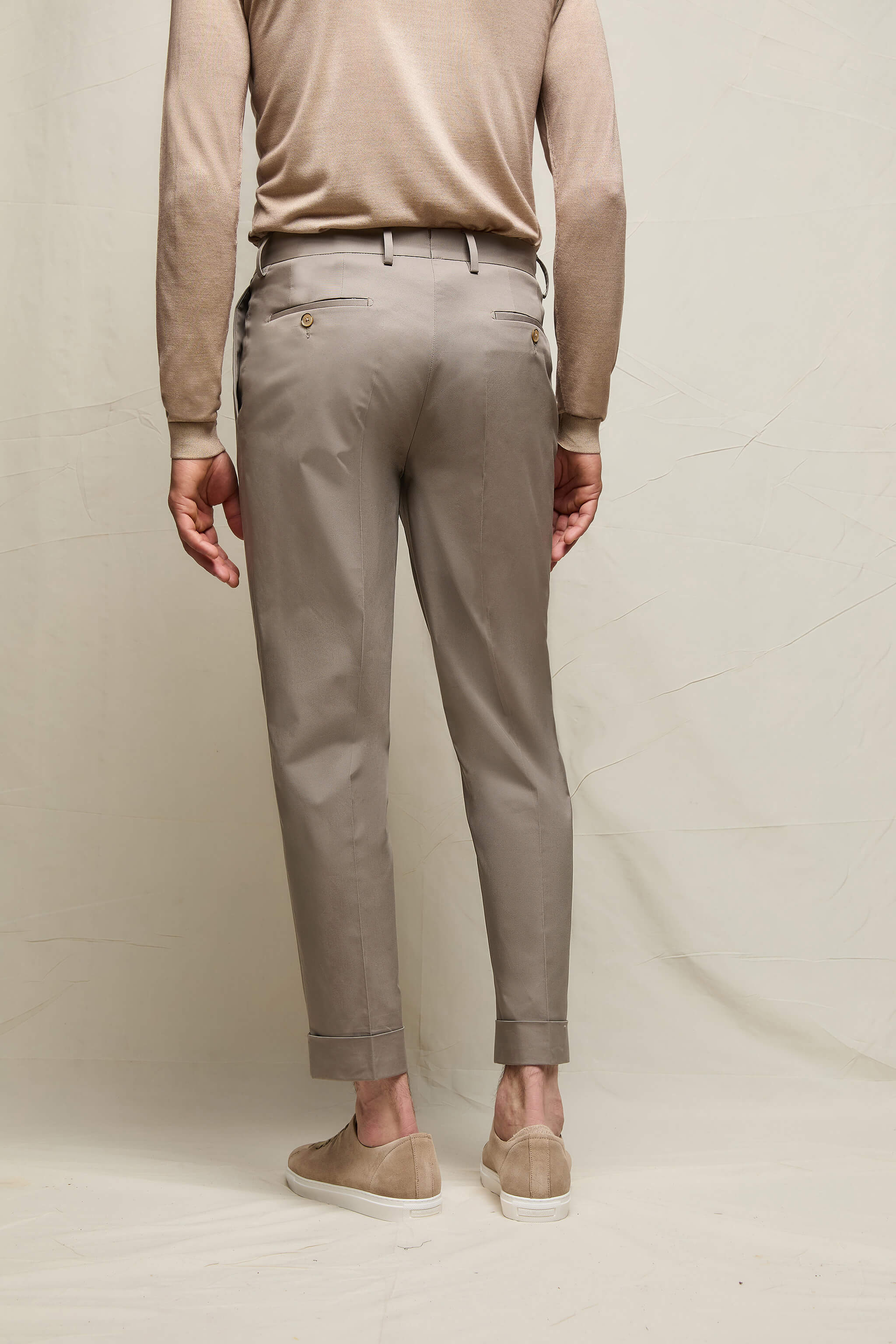 Pantalone HERBIE in cotone grigio tortora - Image 2