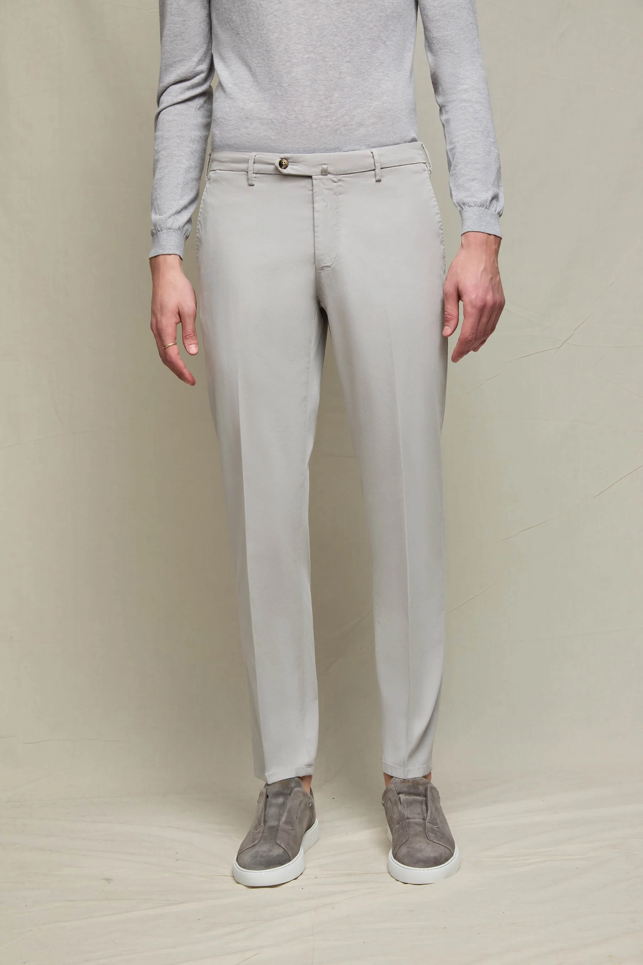 Pantalone ELTON tinto capo grigio ghiaccio