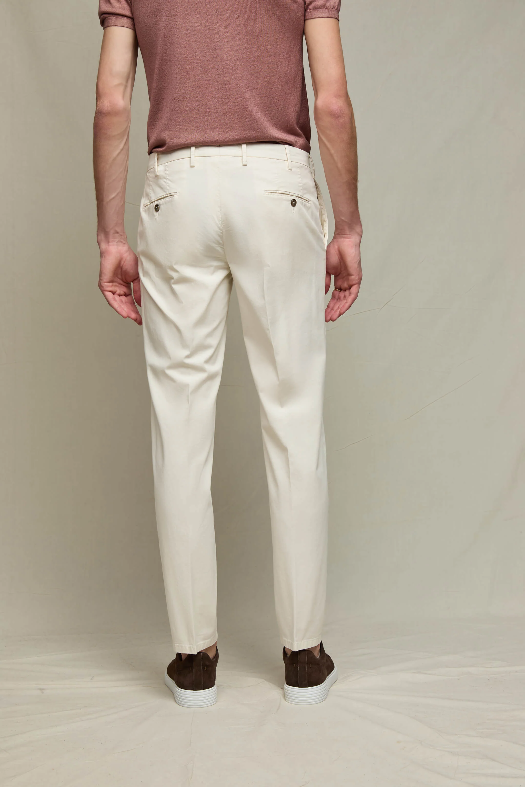Pantalone ELTON in cotone avorio - Image 2