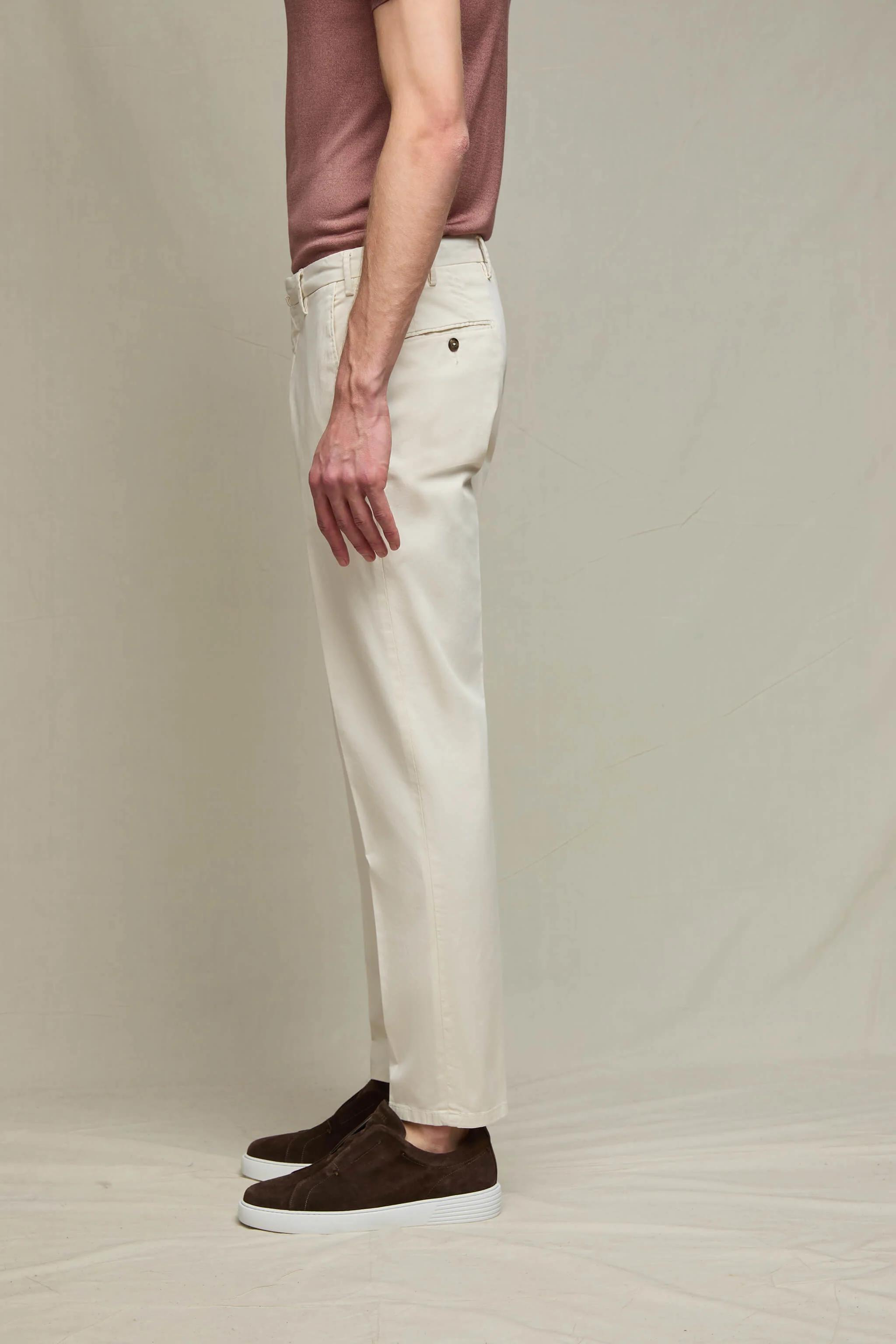 Pantalone ELTON in cotone avorio - Image 3