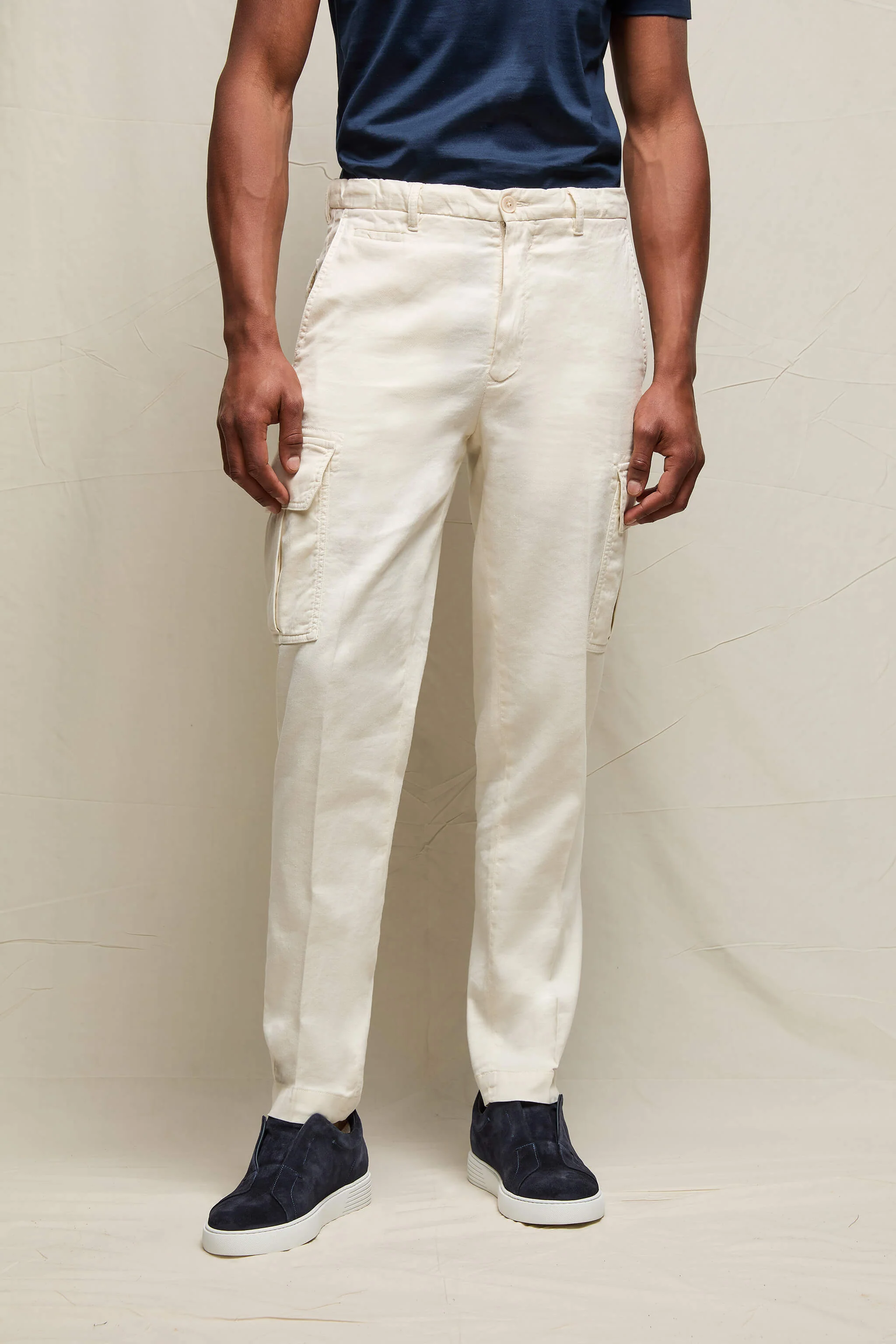 Pantalone CARGO tinto capo avorio