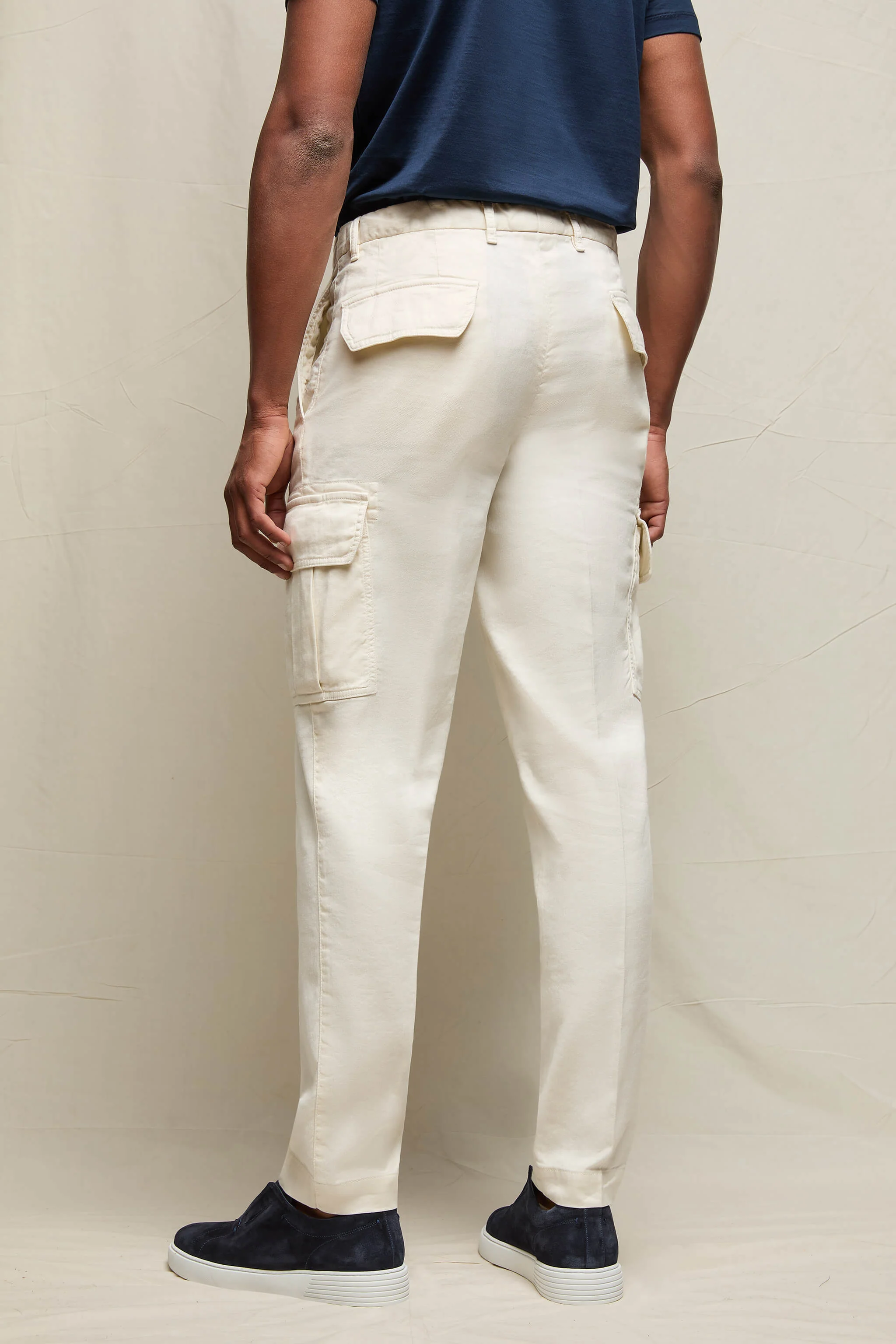 Pantalone CARGO tinto capo avorio - Image 3
