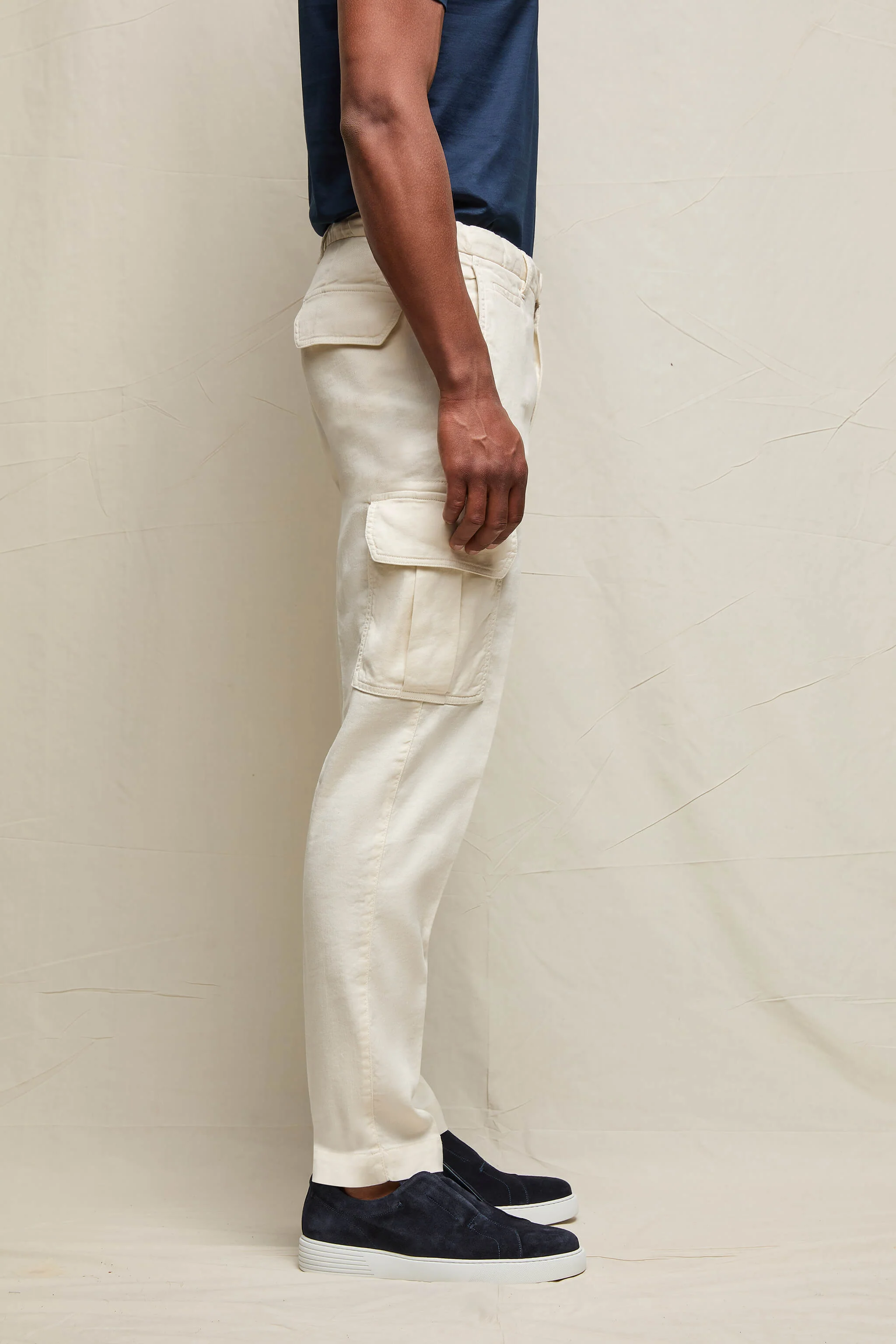 Pantalone CARGO tinto capo avorio - Image 4
