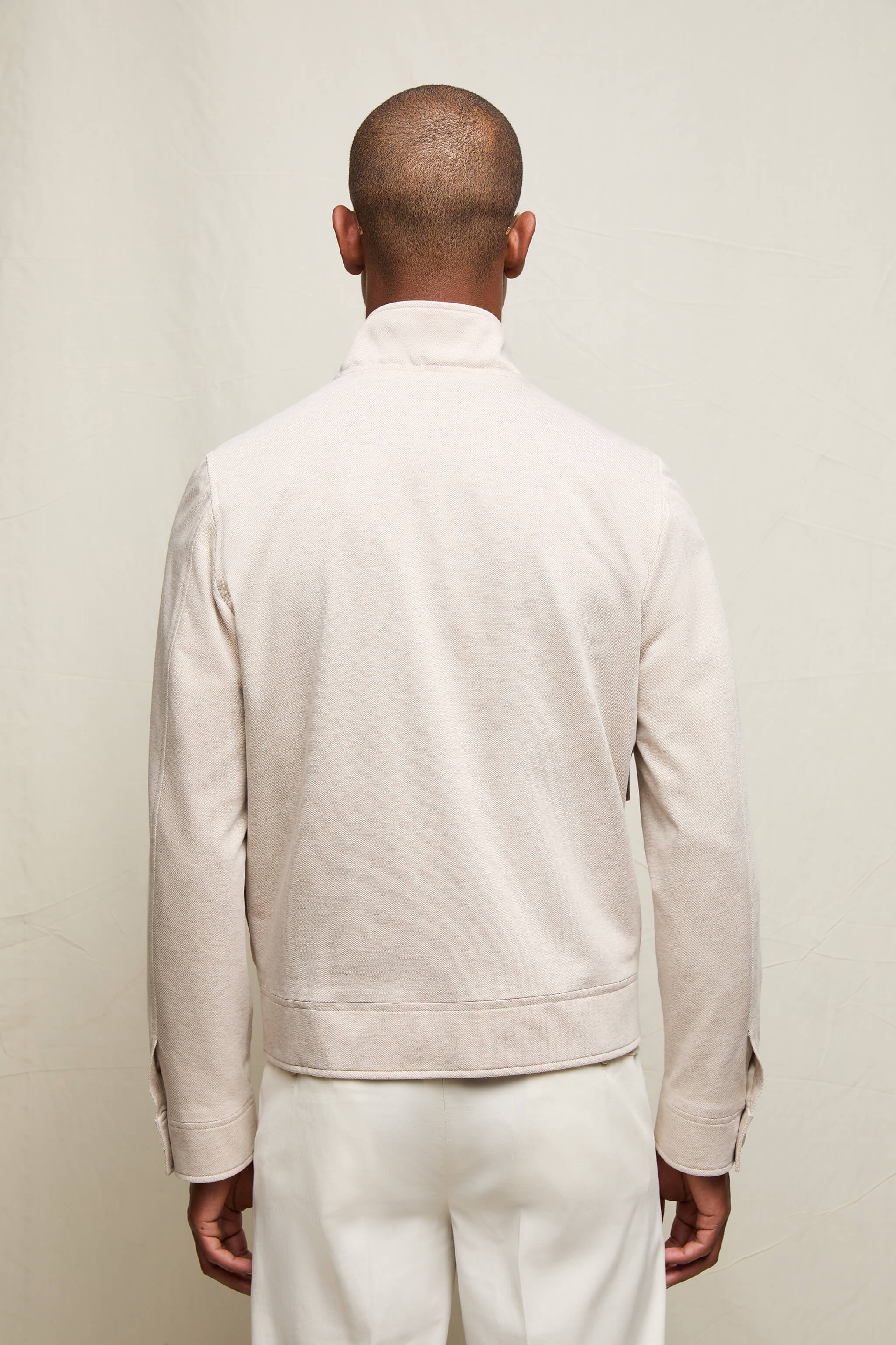 Bomber in jersey di cotone sabbia - Image 3