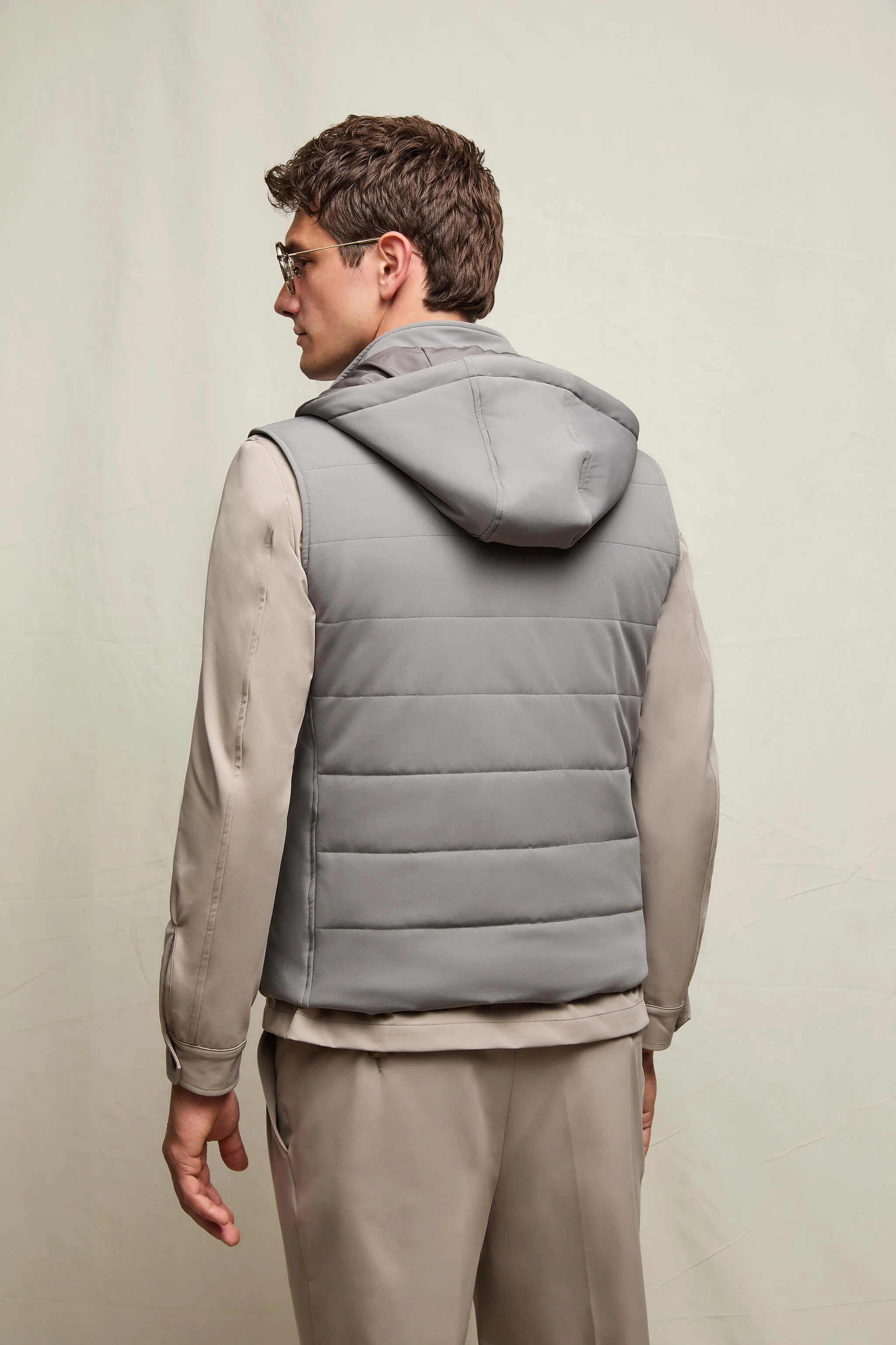 Gilet imbottito jersey tecnico grigio chiaro - Image 3