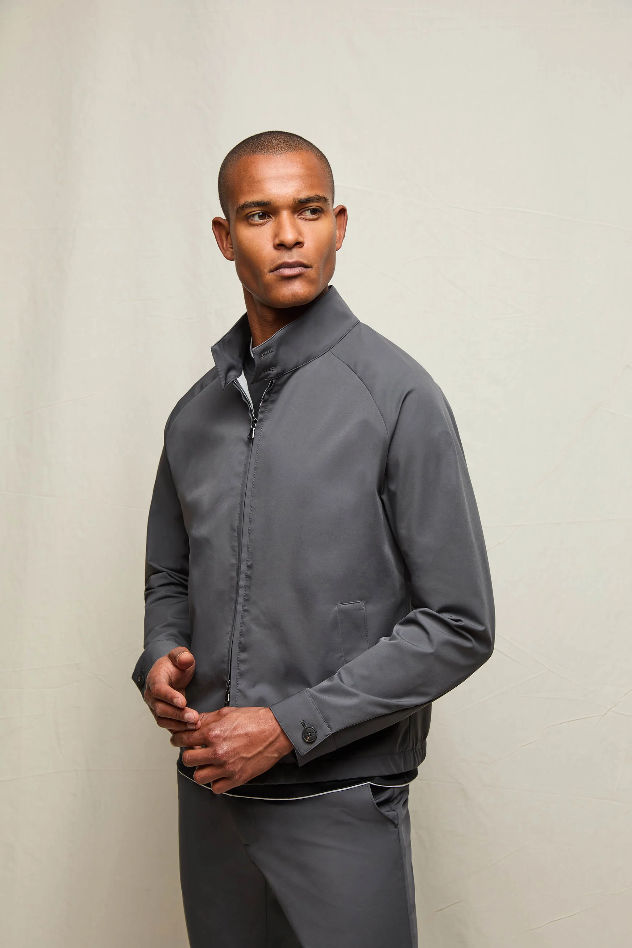 Bomber jacket in jersey tecnico antracite