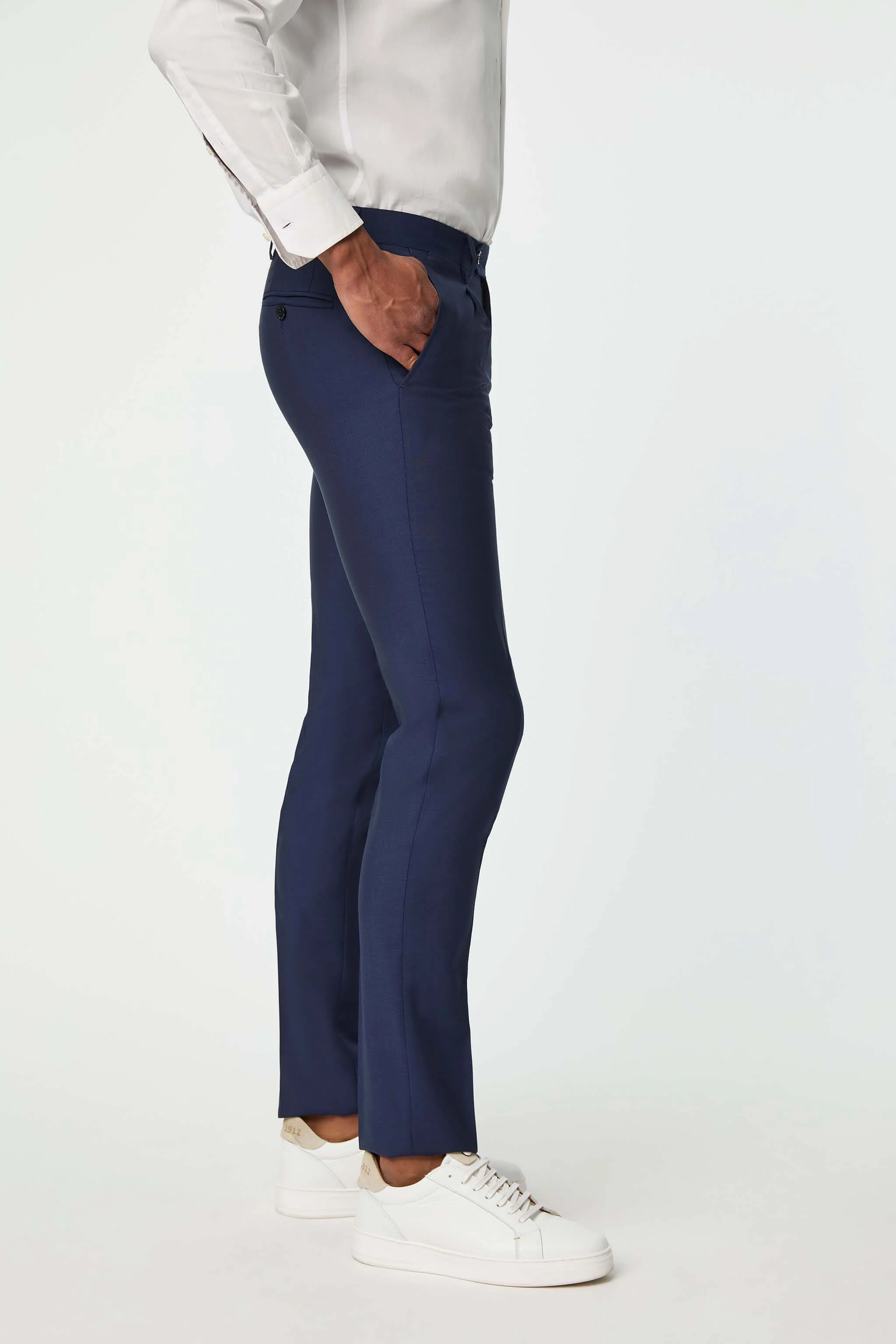 Pantalone Duetto MAI TAI in lana blu elettrico - Image 3