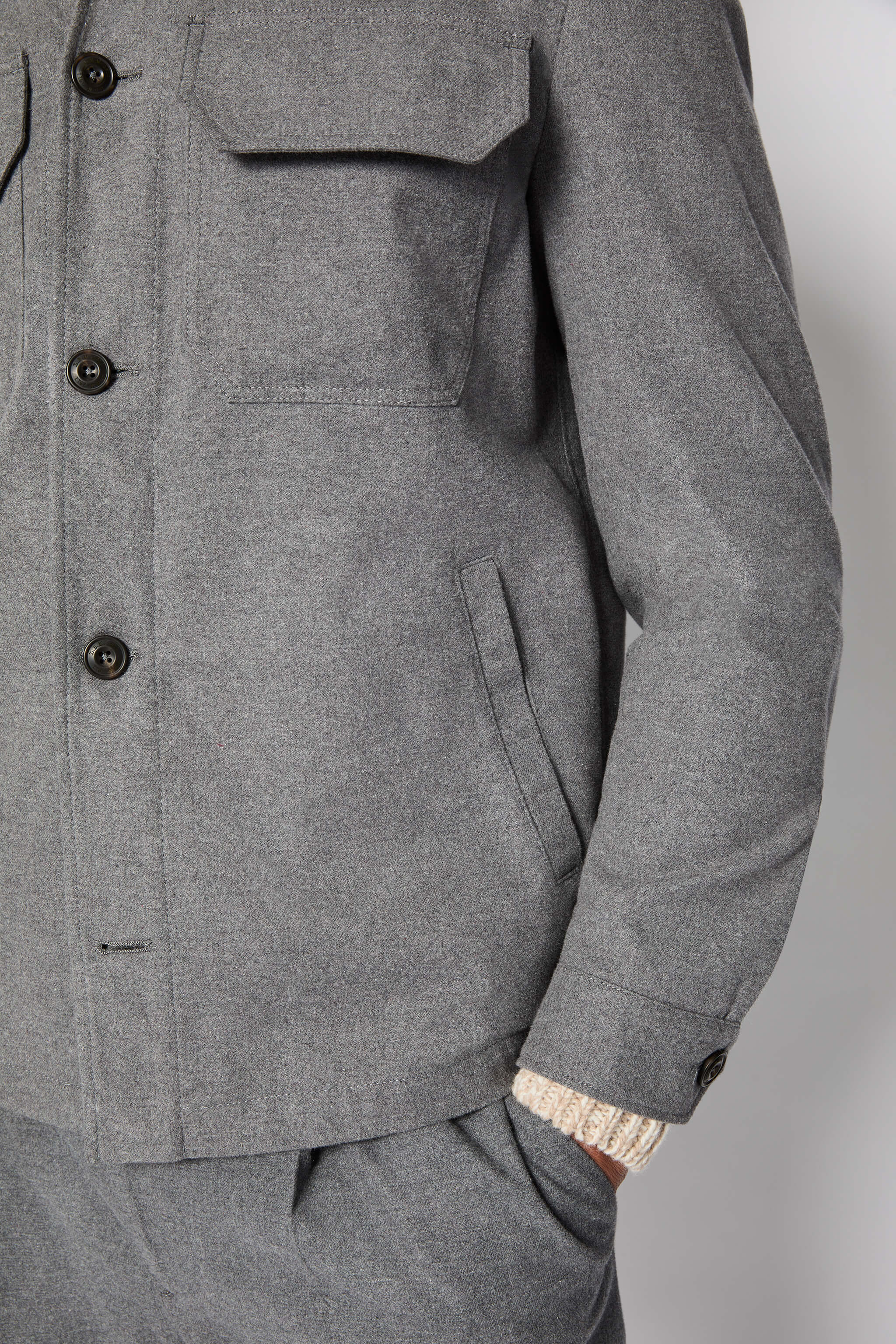 Overshirt grigio chiaro melange - Image 4