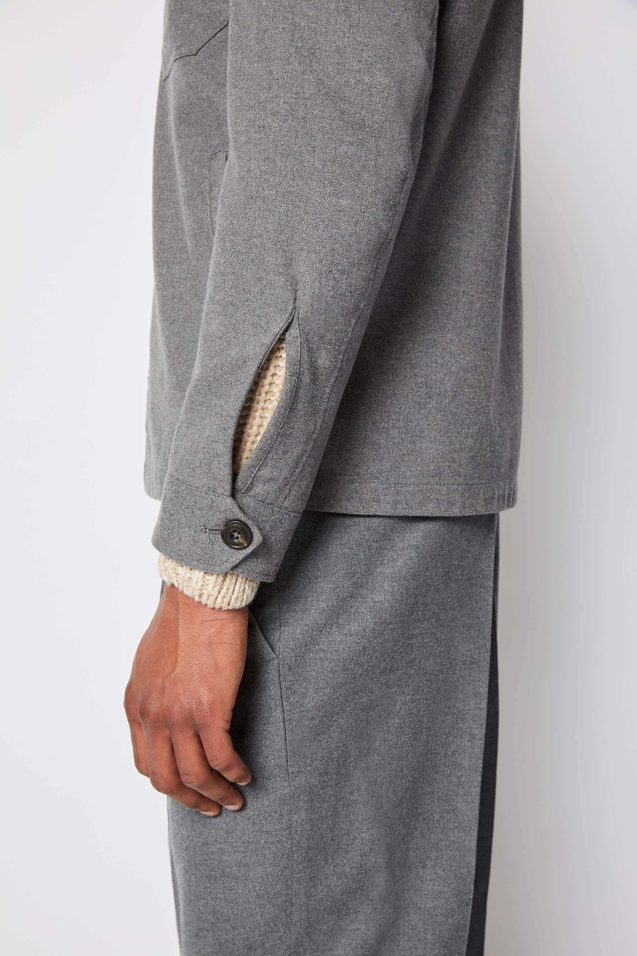 Overshirt grigio chiaro melange - Image 5