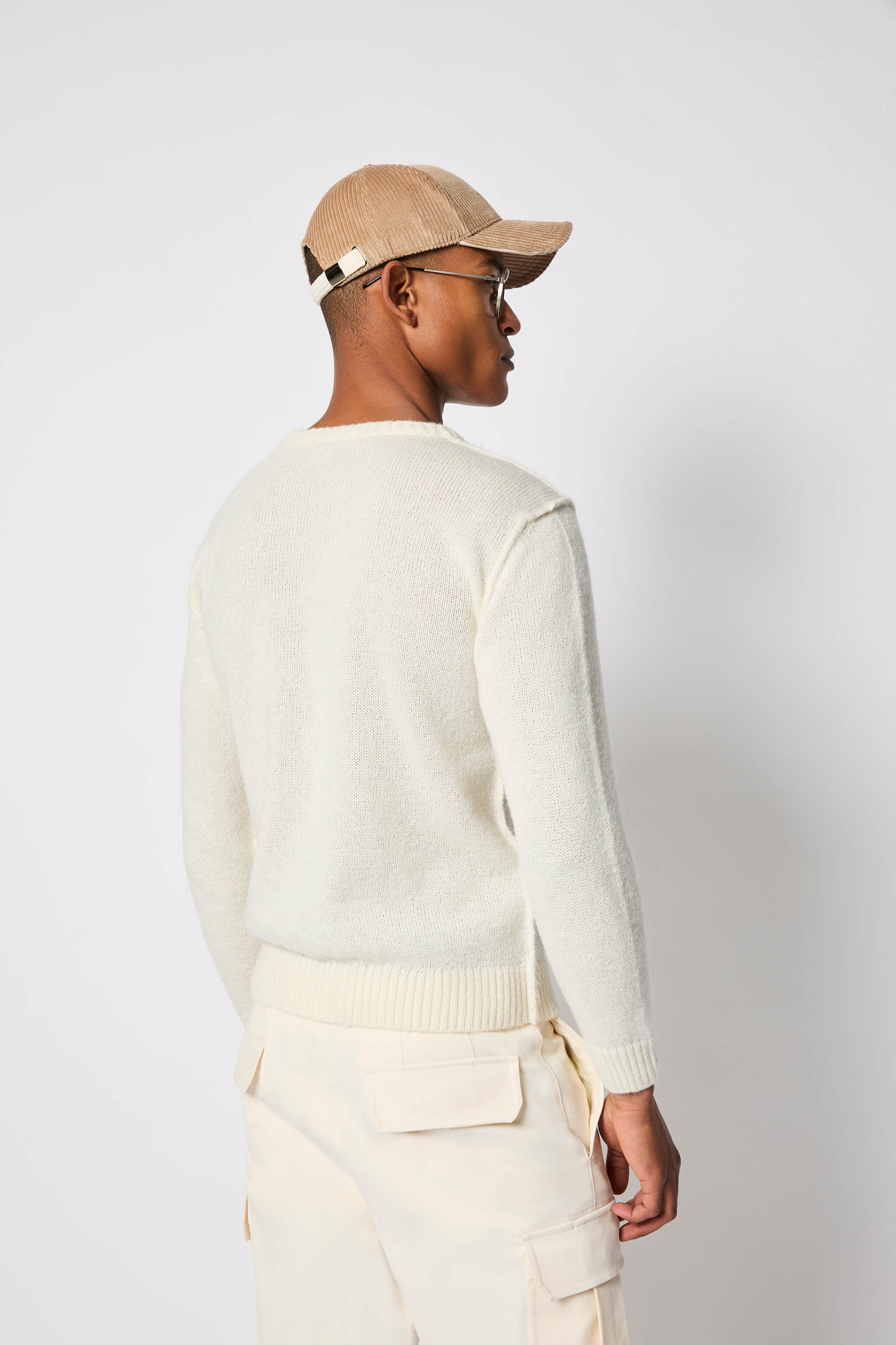 Maglia girocollo bianco avorio - Image 3