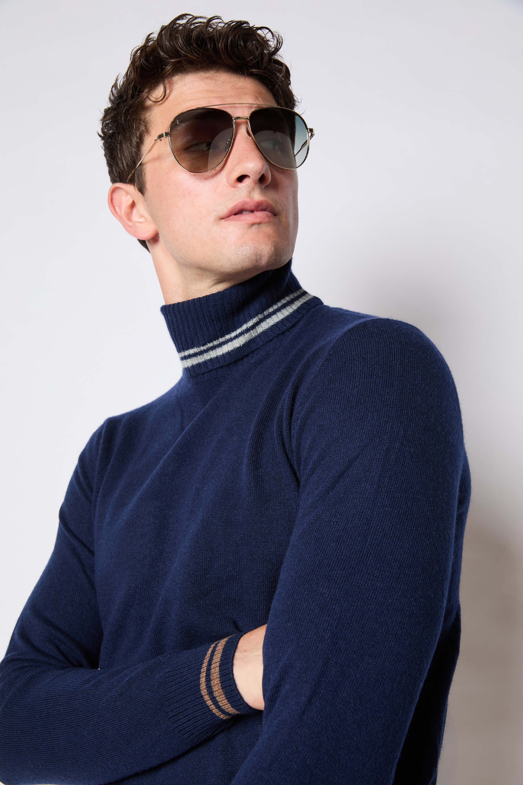 Maglia dolcevita blu scuro - Image 3