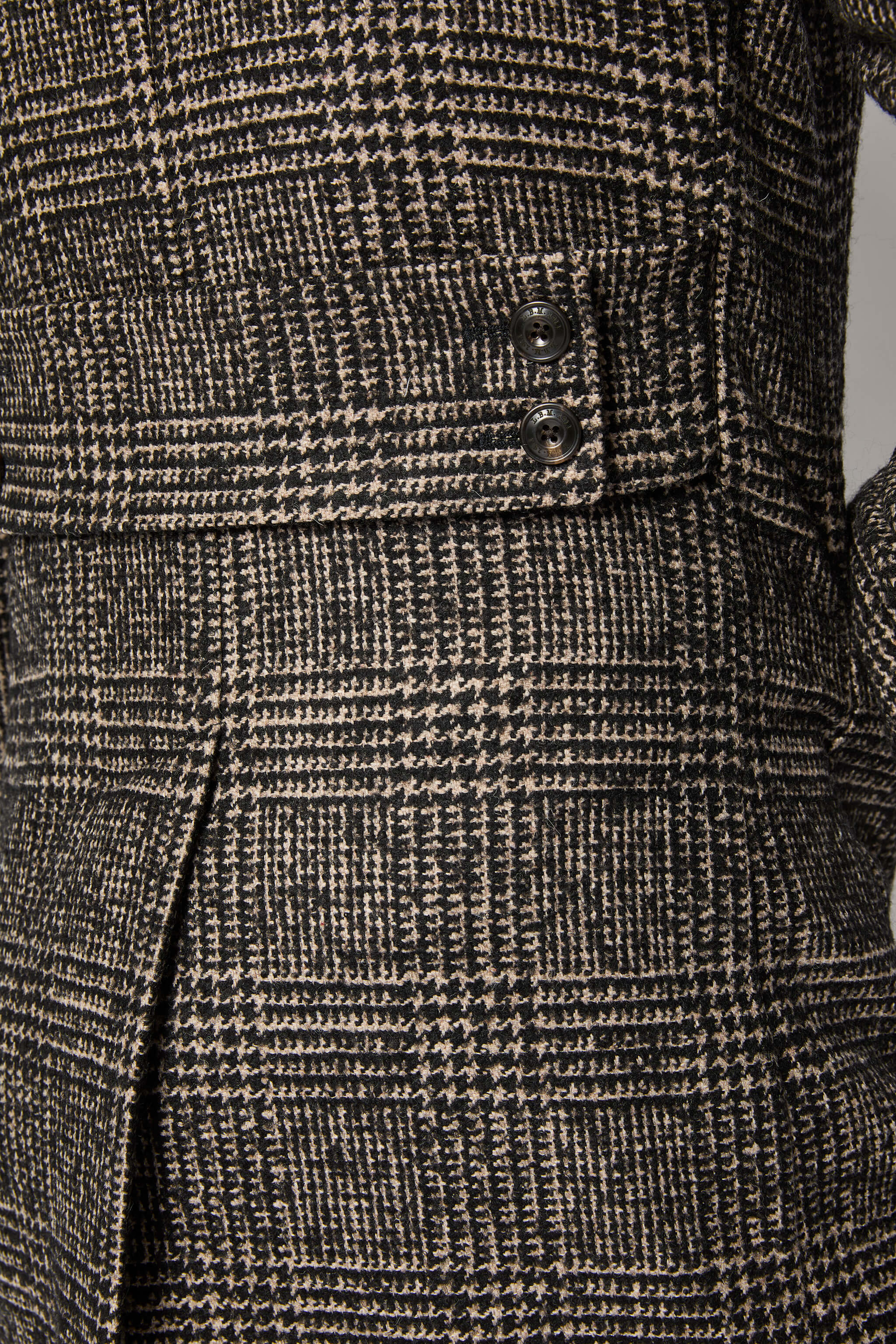 Cappotto doppiopetto Principe di Galles nero - Image 4