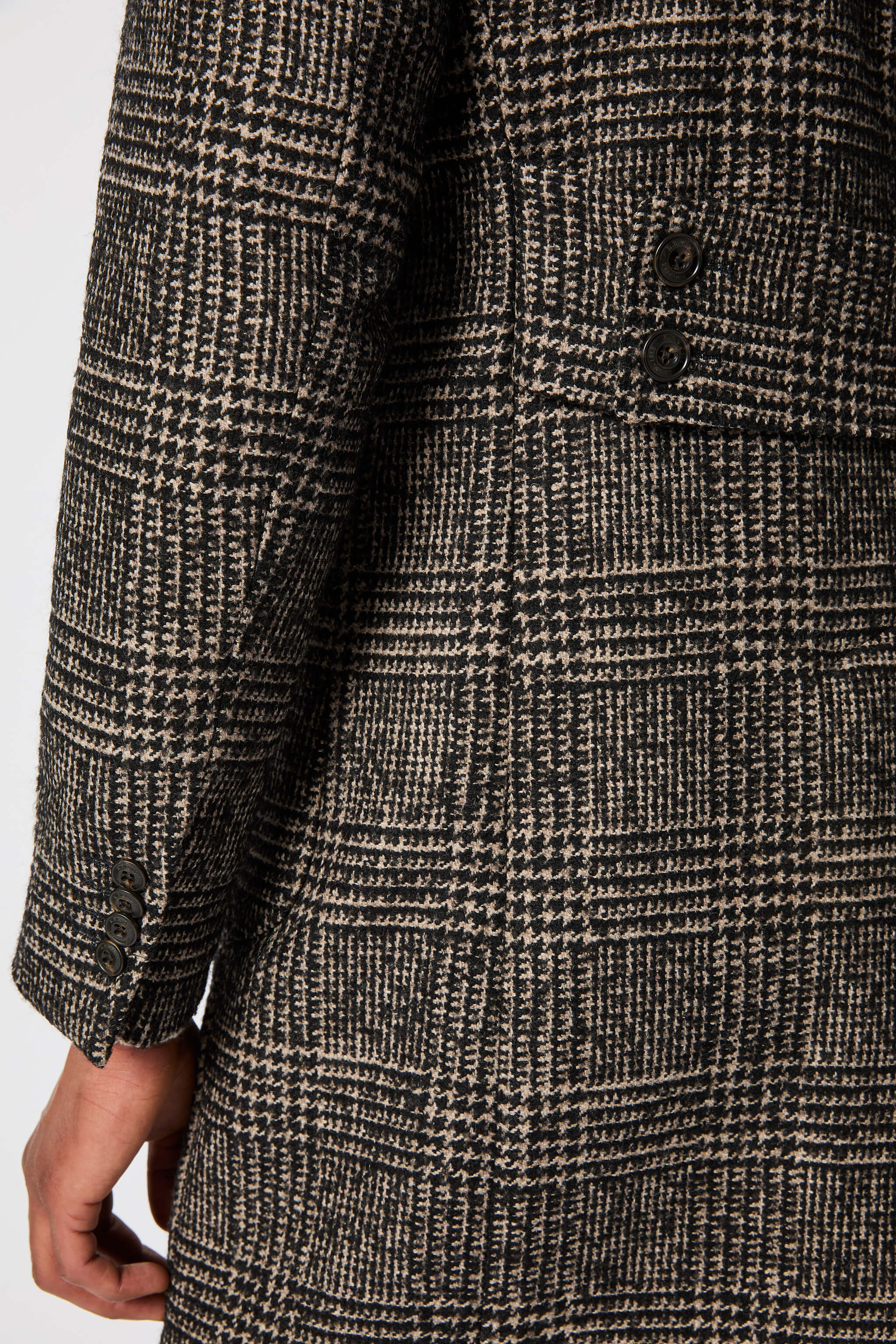 Cappotto doppiopetto Principe di Galles nero - Image 5