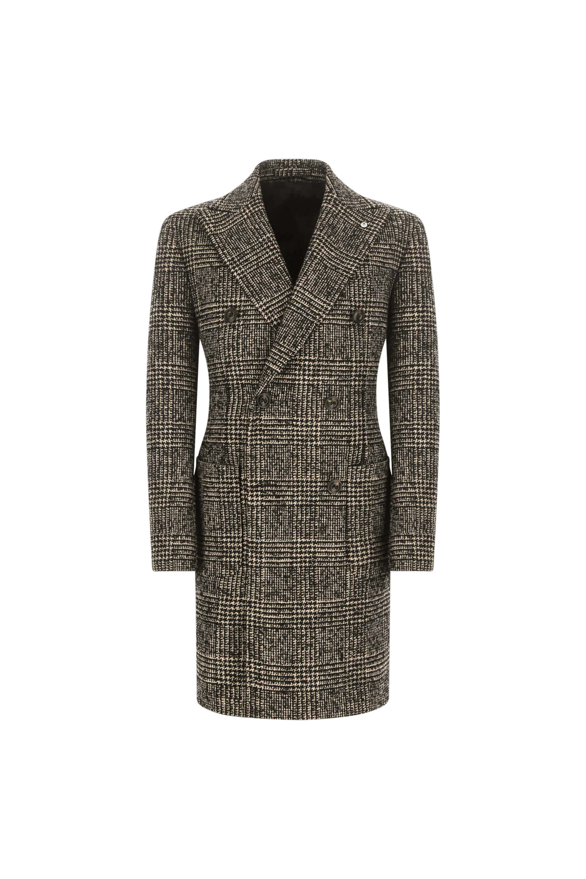 Cappotto doppiopetto Principe di Galles nero - Image 6