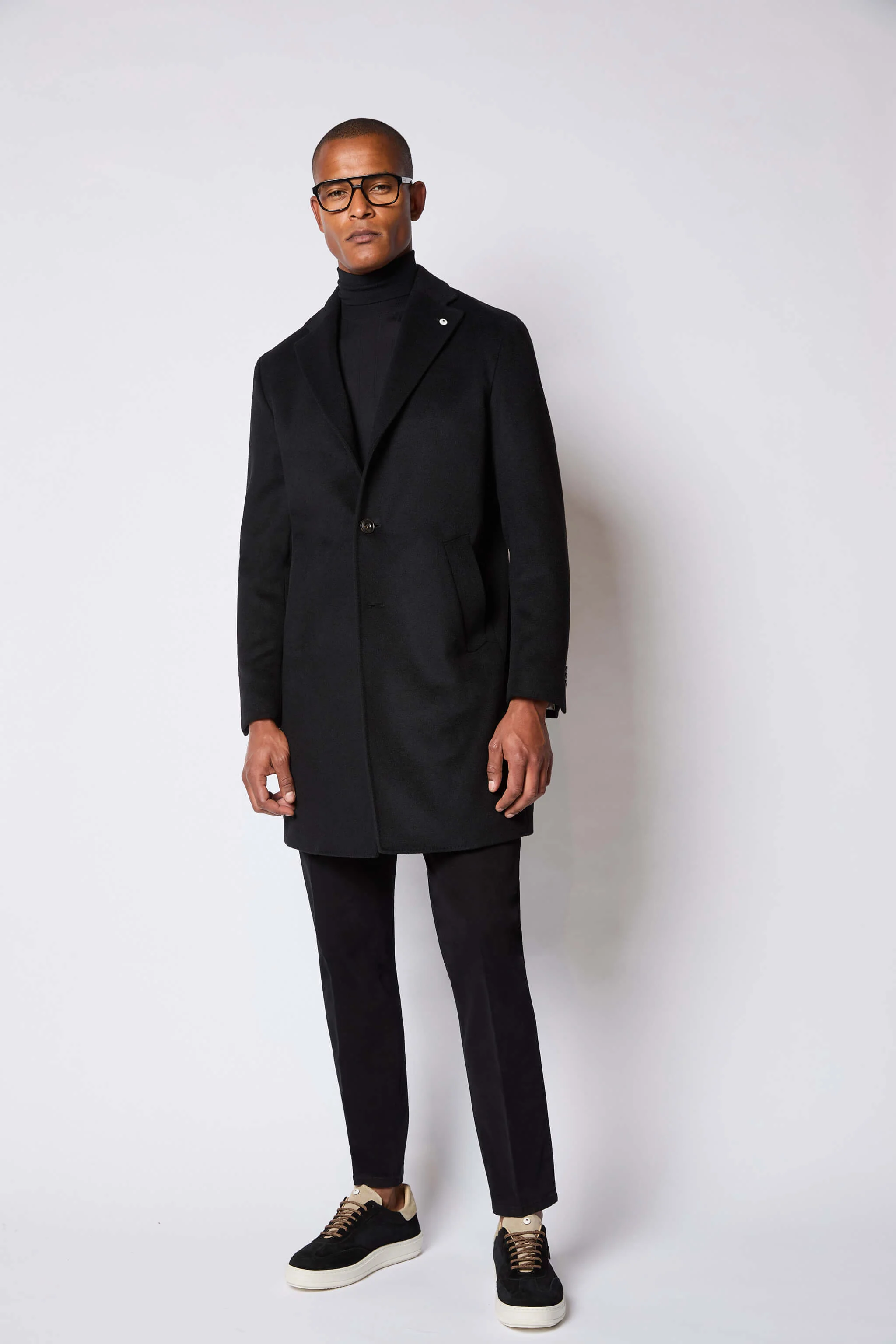 Cappotto monopetto nero