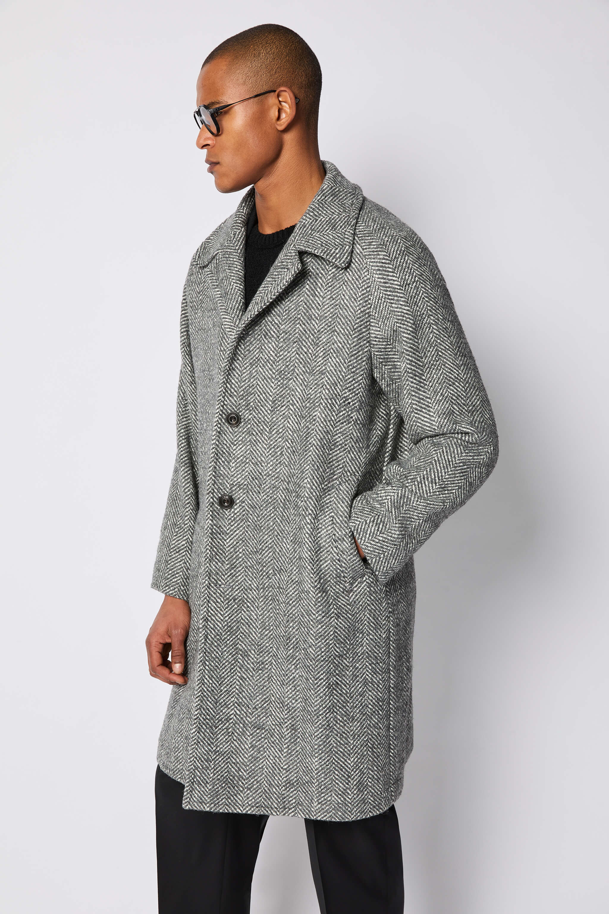 Cappotto monopetto non trattato grigio - Image 2