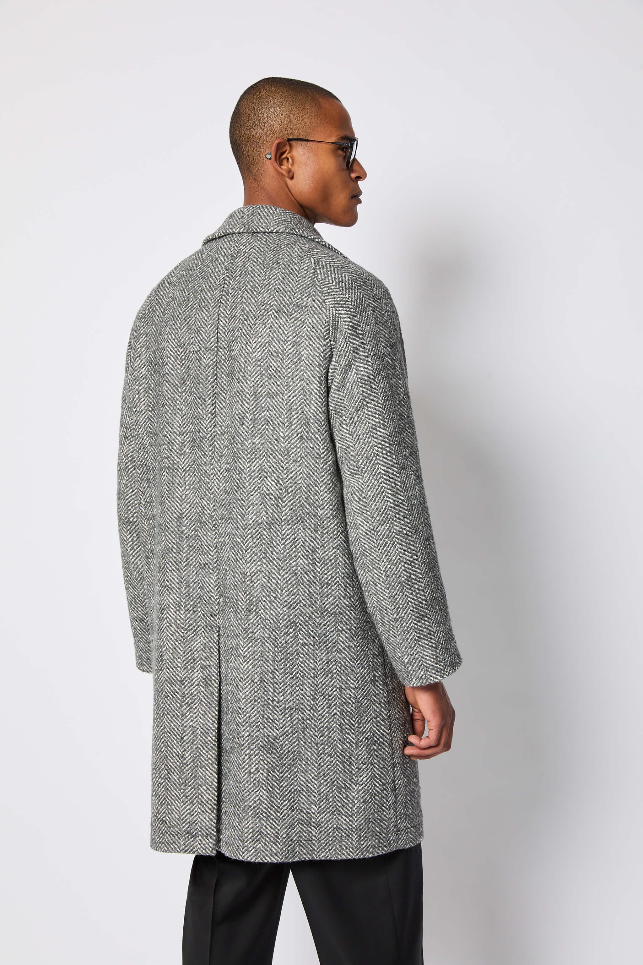 Cappotto monopetto non trattato grigio - Image 3